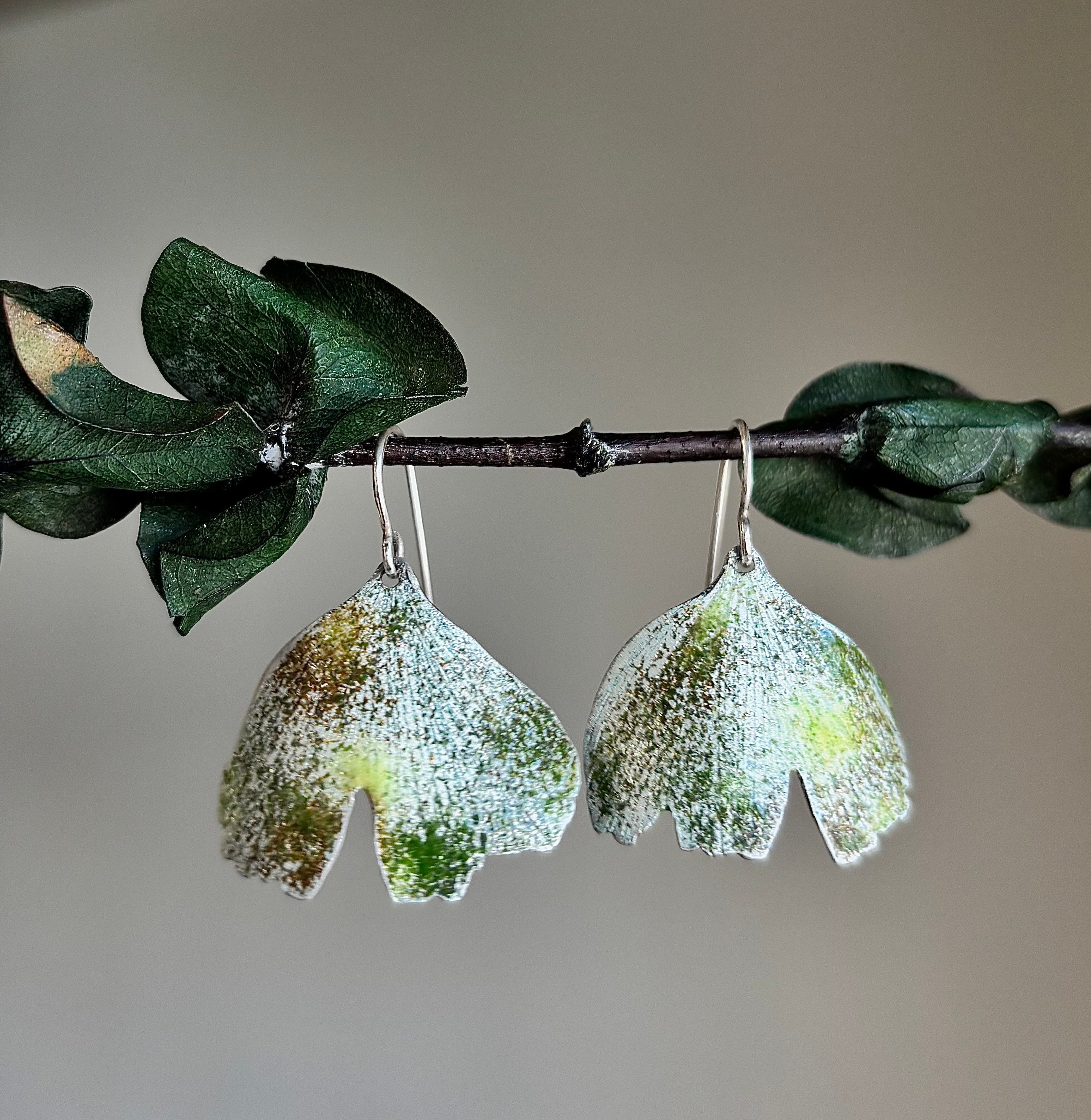 Galili Ellis, Enamel Ginkgo Leaf Earrings-1