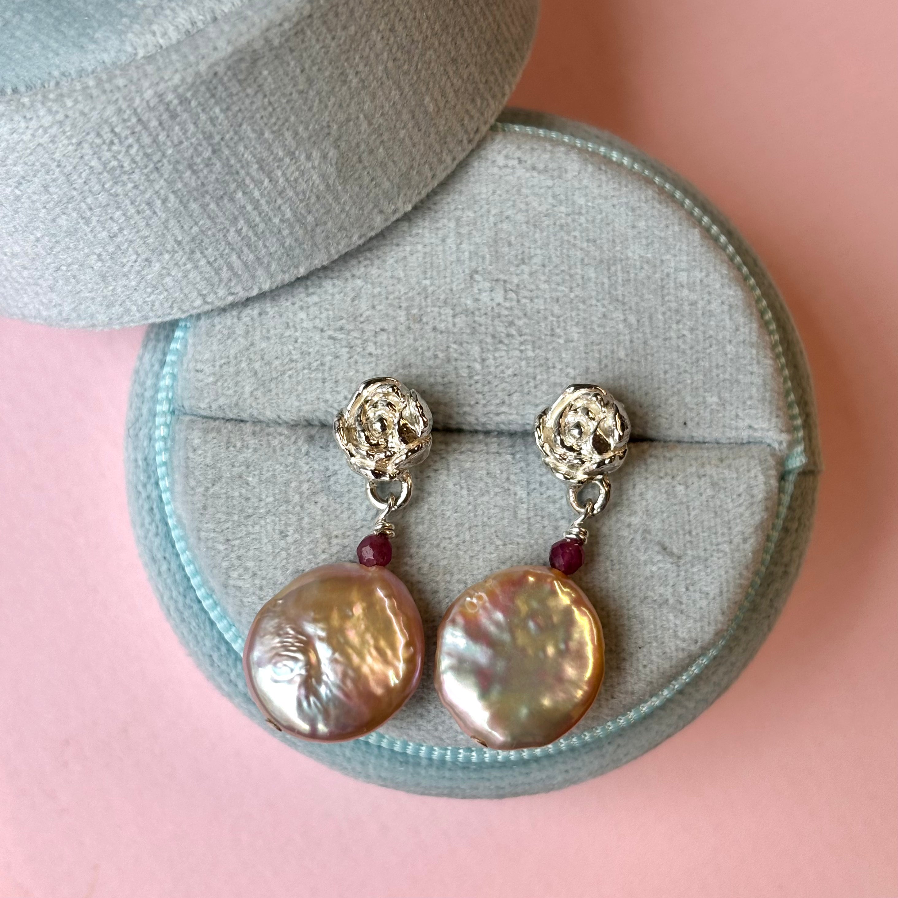 Kathryn Rebecca, Peony Pearl Drop Earrings
