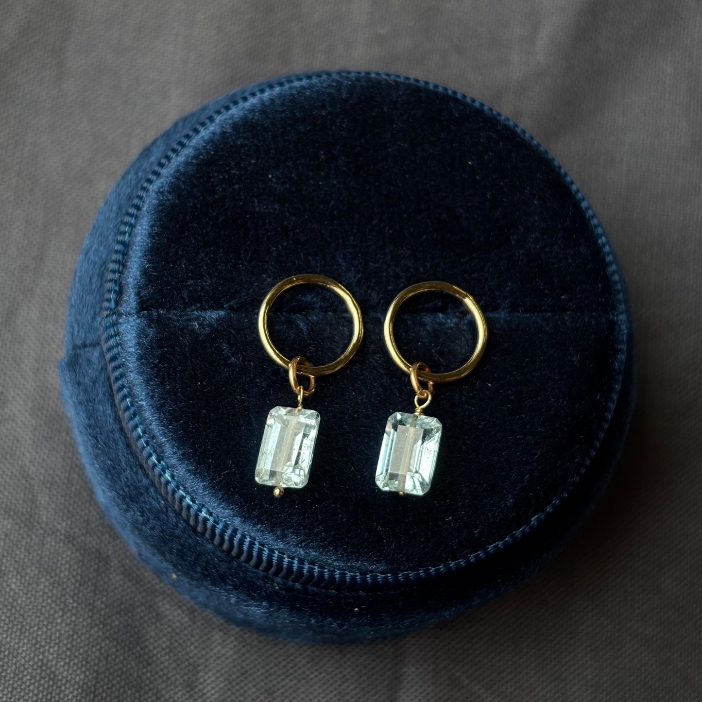 Brenda Wong, Gold Circle Stud Gemstone Earrings
