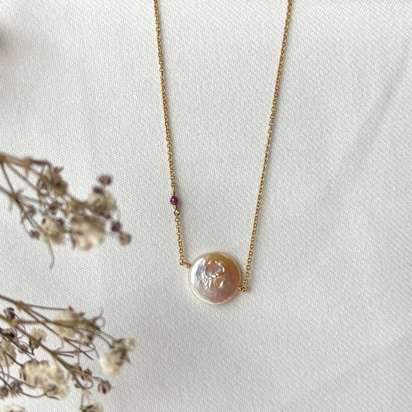 Kathryn Rebecca, Coin Pearl Gold Necklace