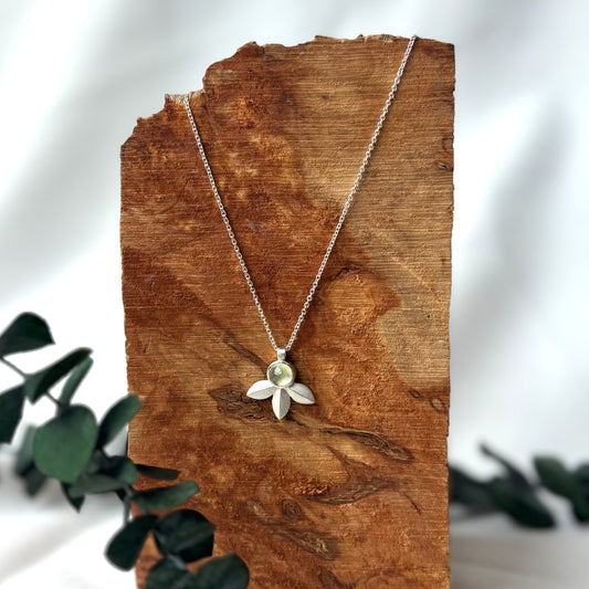 Andrea Mueller, Tri-leaf Necklace with Gems