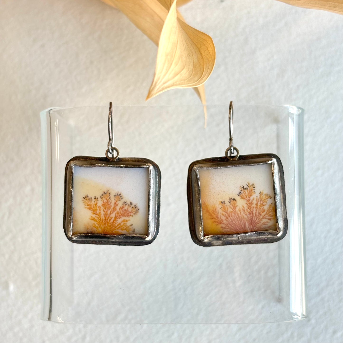 Lori Francescutti, Cotton Candy Dendritic Agate Earrings