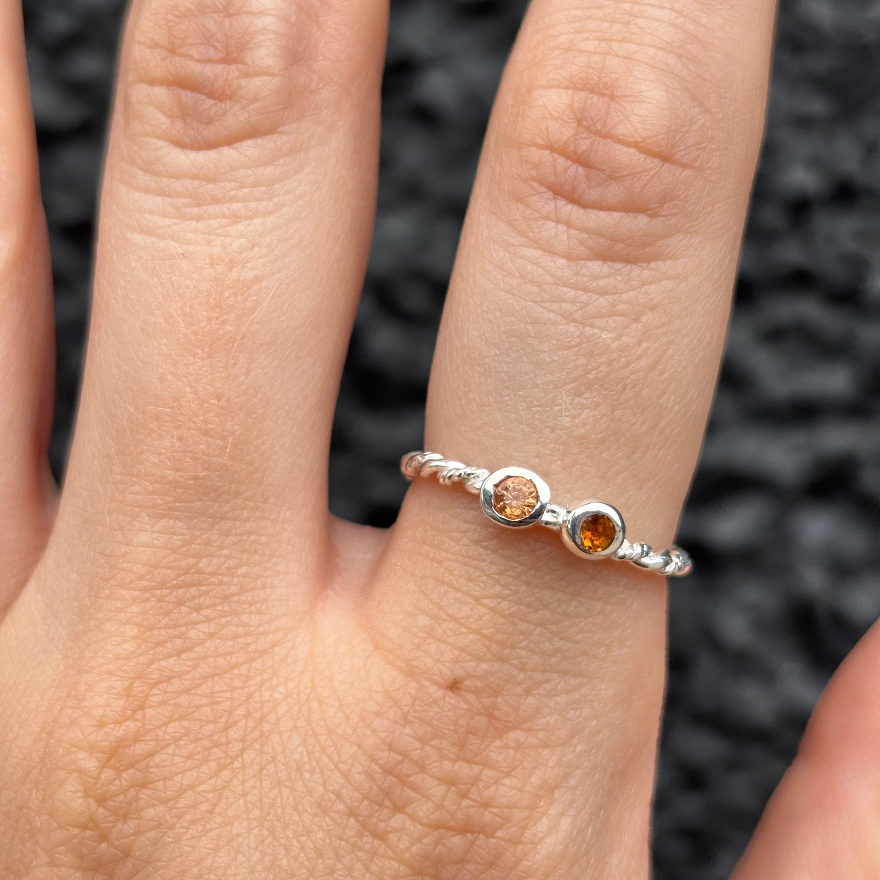 Out Designs, Orange Sapphire Twist Ring-4