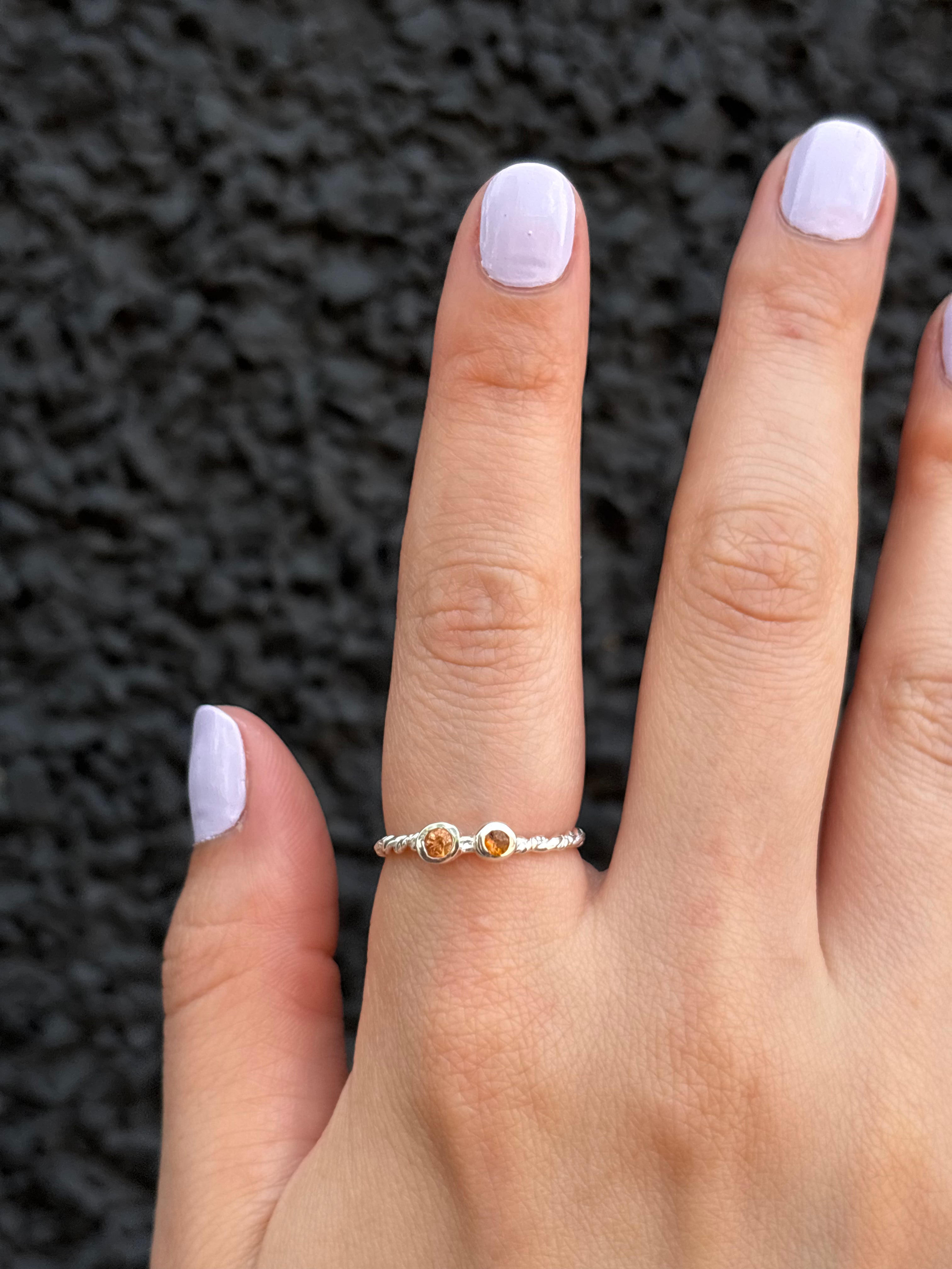 Out Designs, Orange Sapphire Twist Ring-2