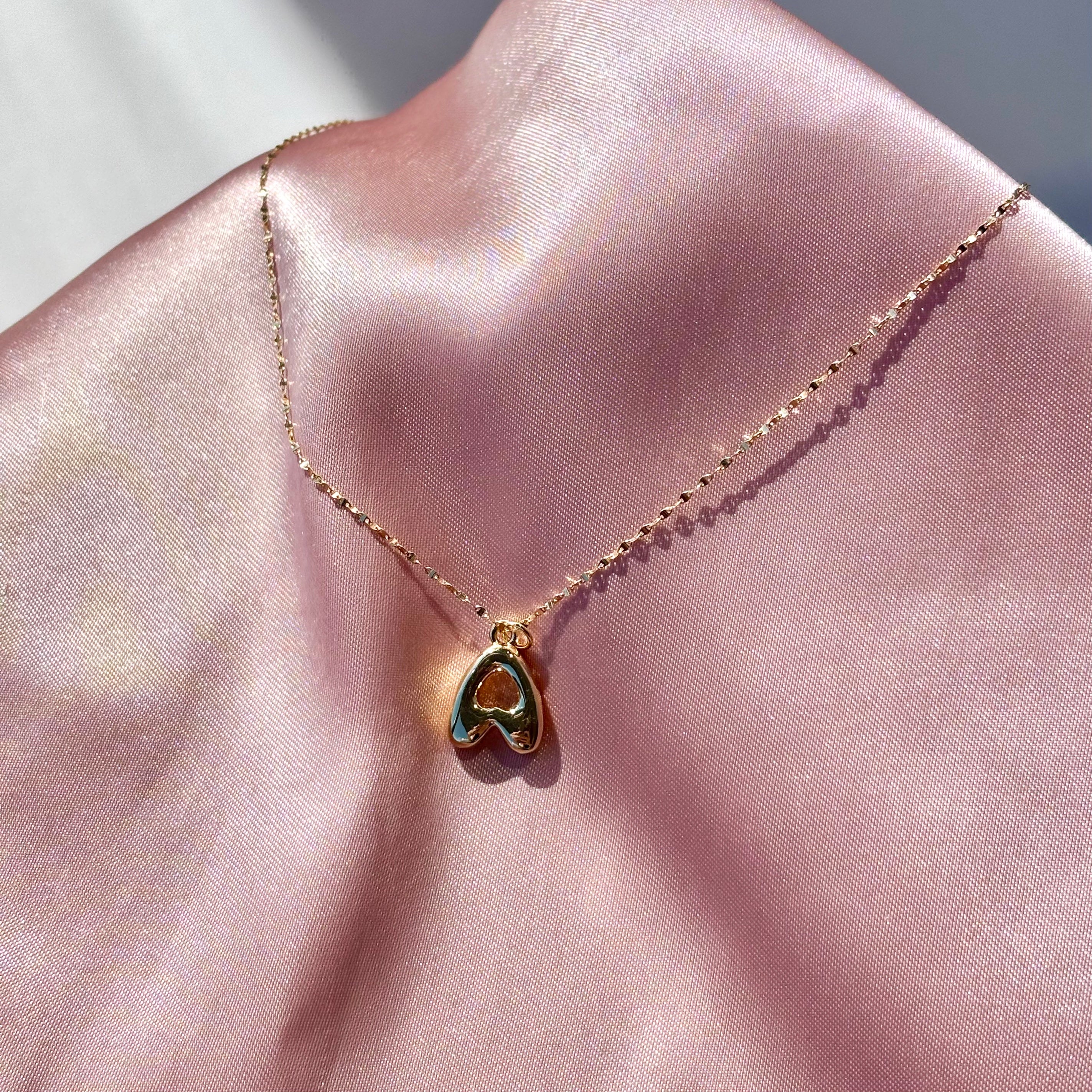 Hailey Jane, Super Puff 'A' Gold Necklace-3