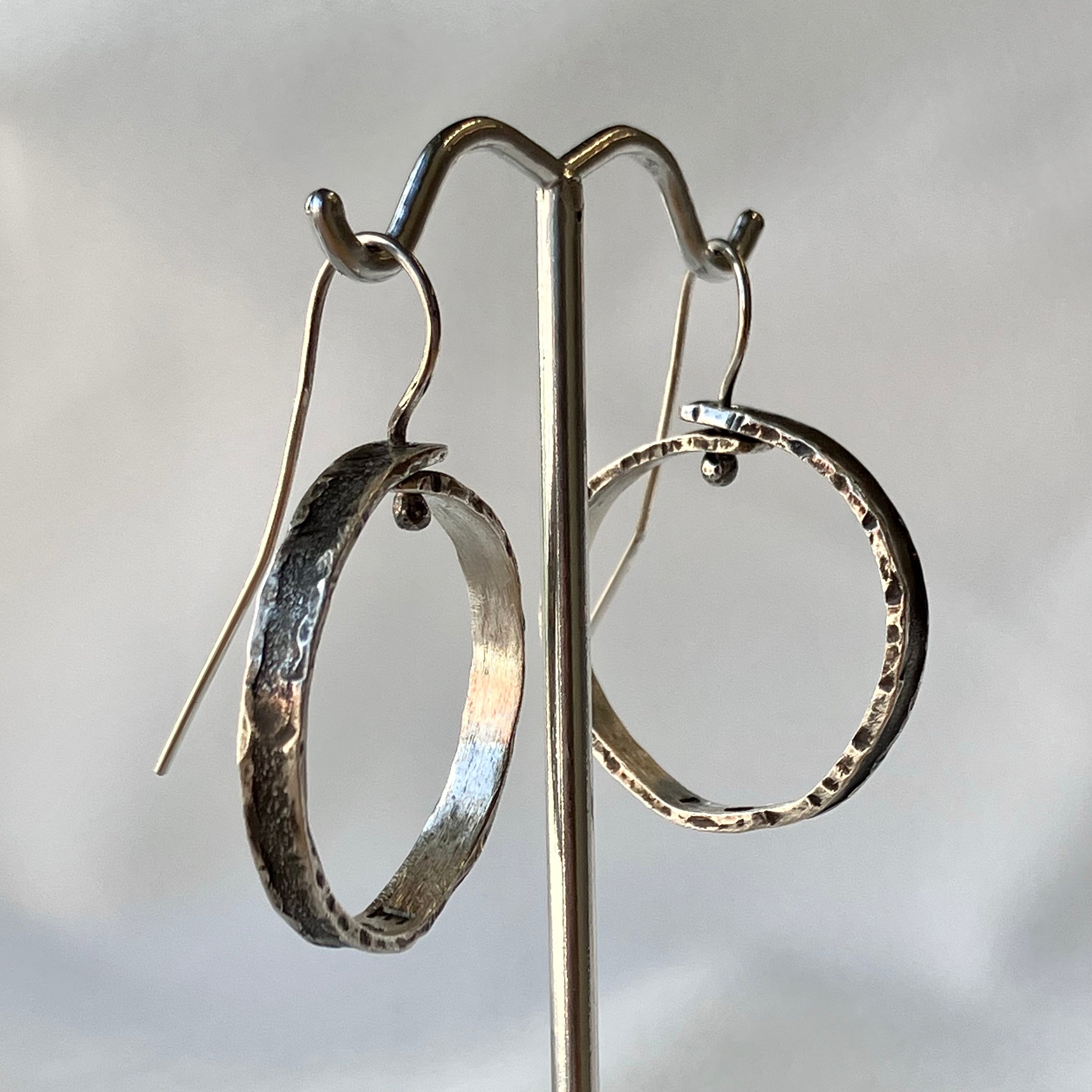 Galili Ellis, Small Silver Circle Dangle Earrings-4