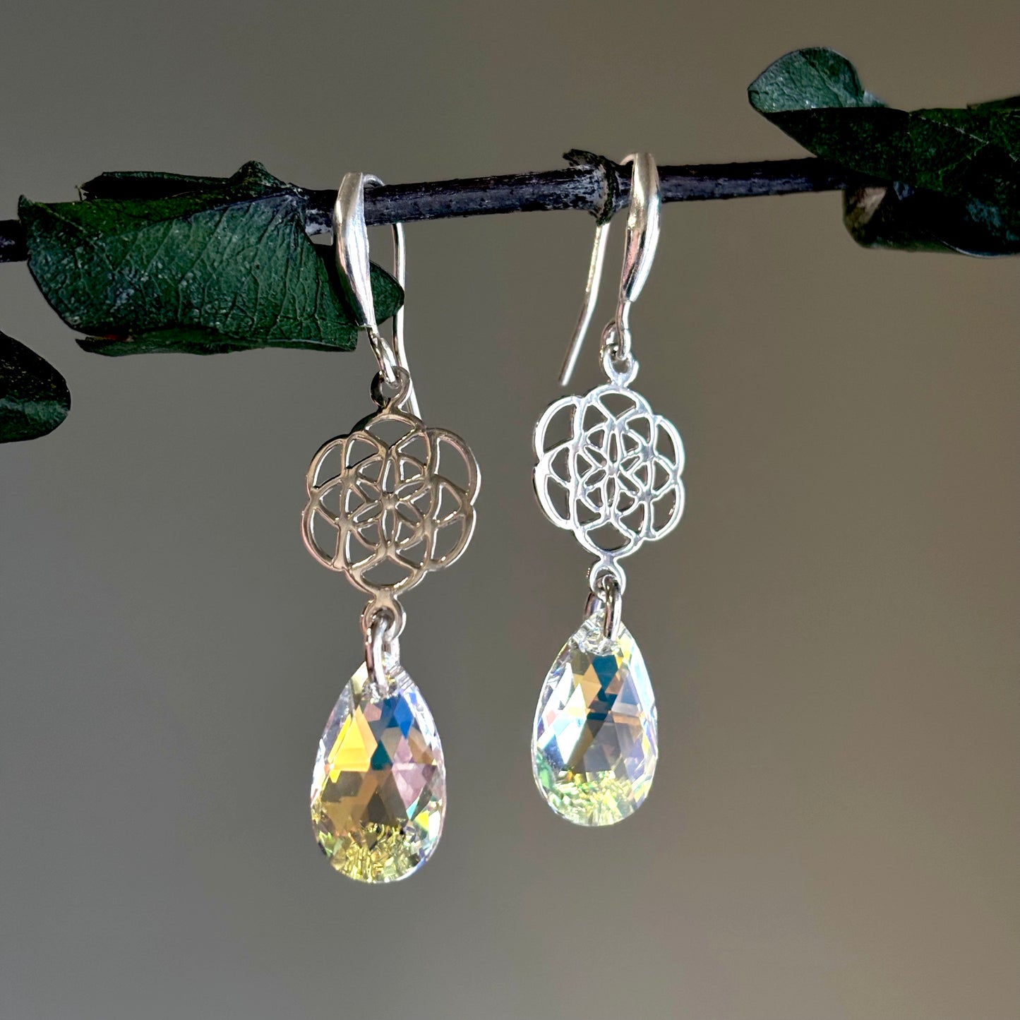 Alexandra Temple, Mandala Swarovski Earrings