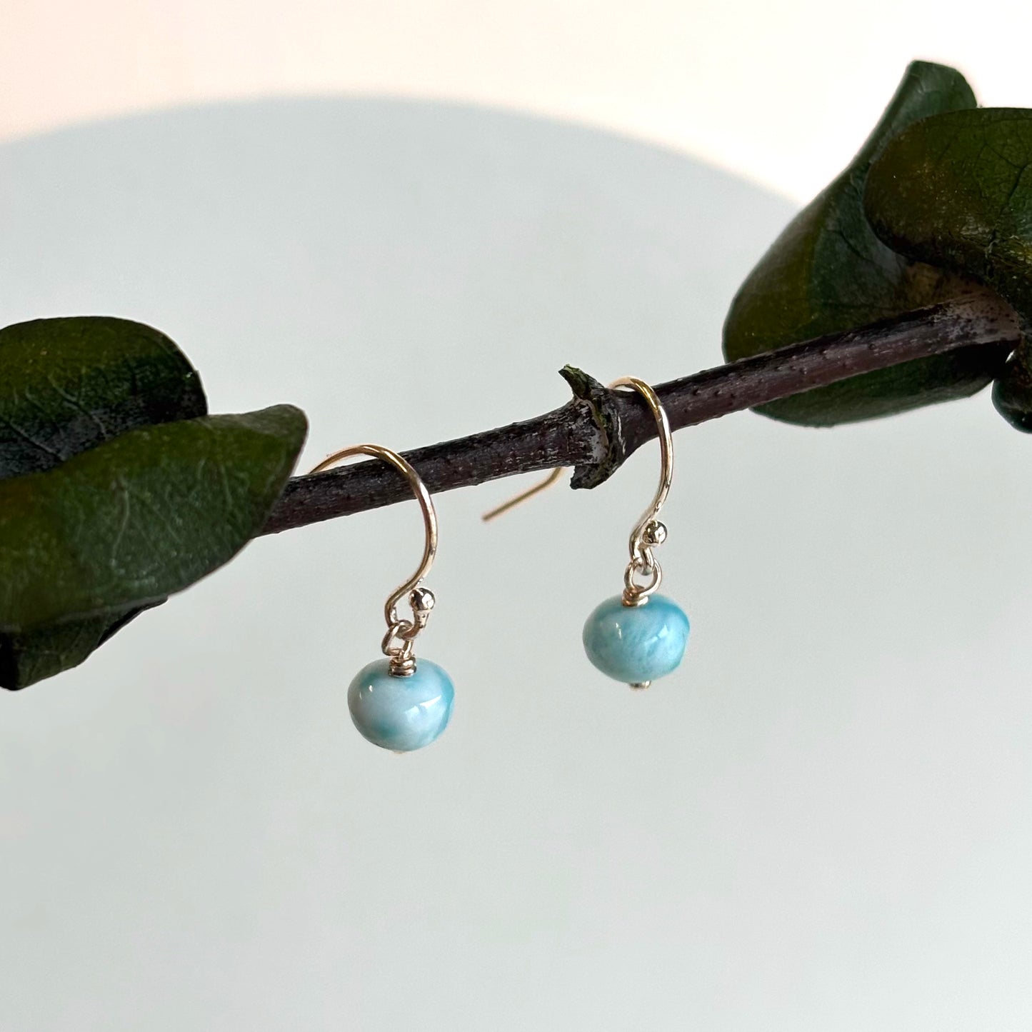 Kathryn Rebecca, Small Drop Larimar Earrings