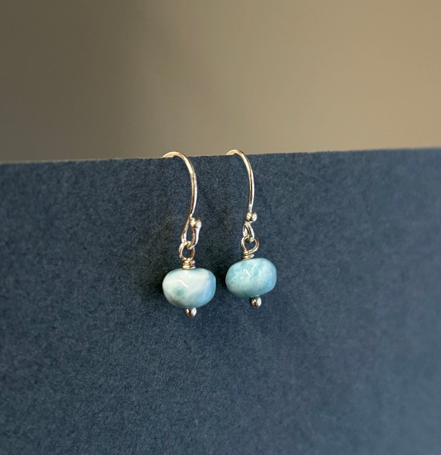 Kathryn Rebecca, Small Drop Larimar Earrings