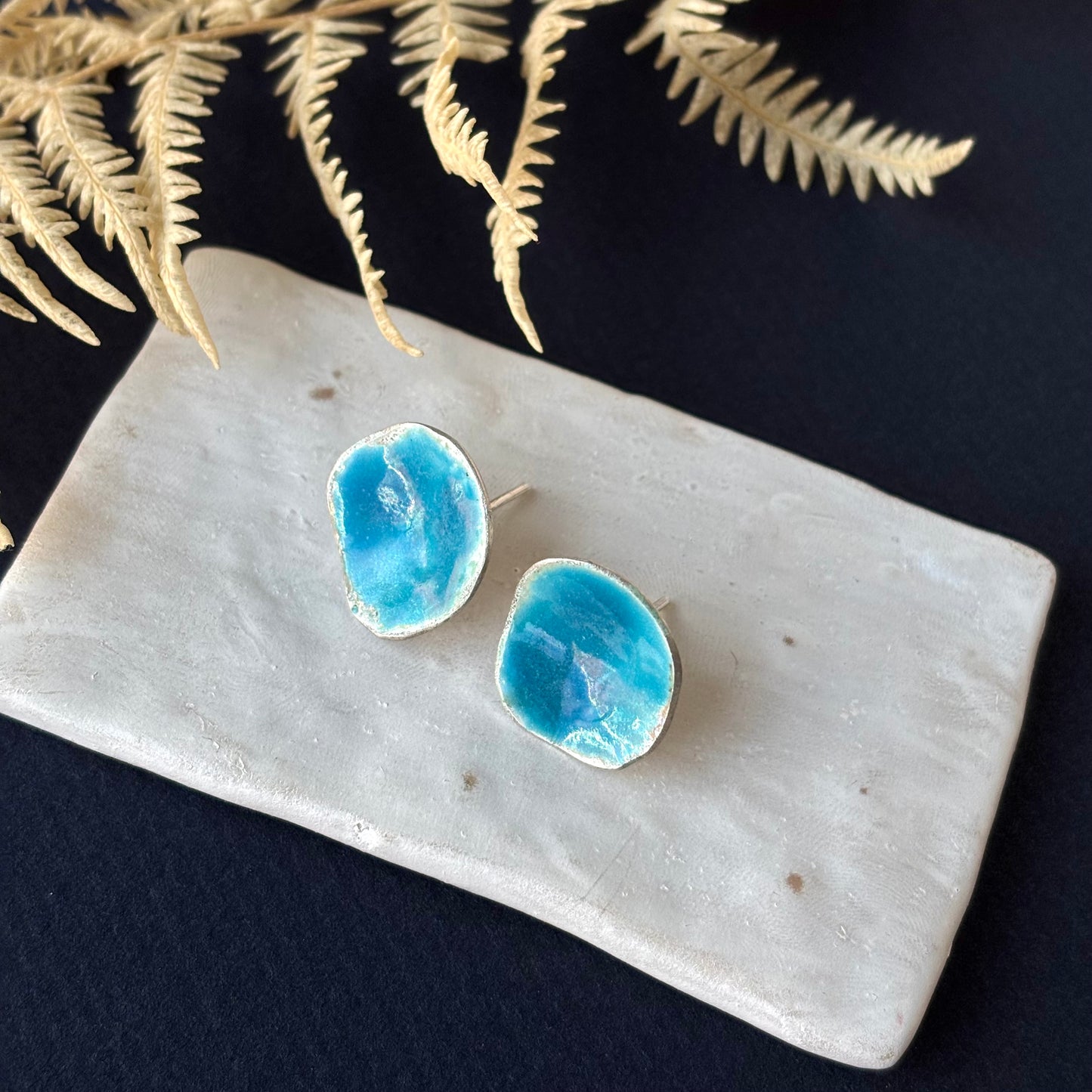 Galili Ellis, Turquoise Enamel Studs