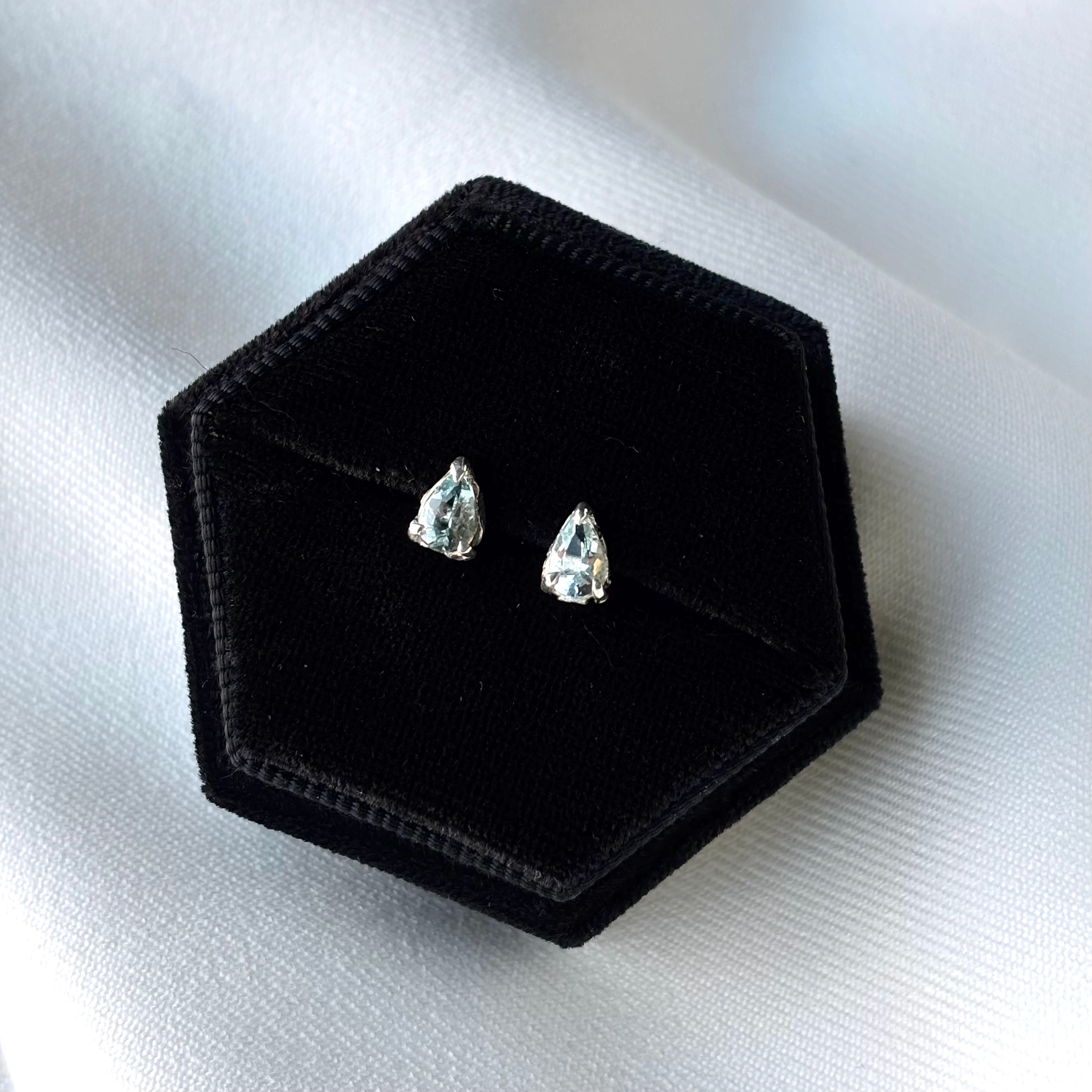 RYHN, Aquamarine Teardrop Studs-3