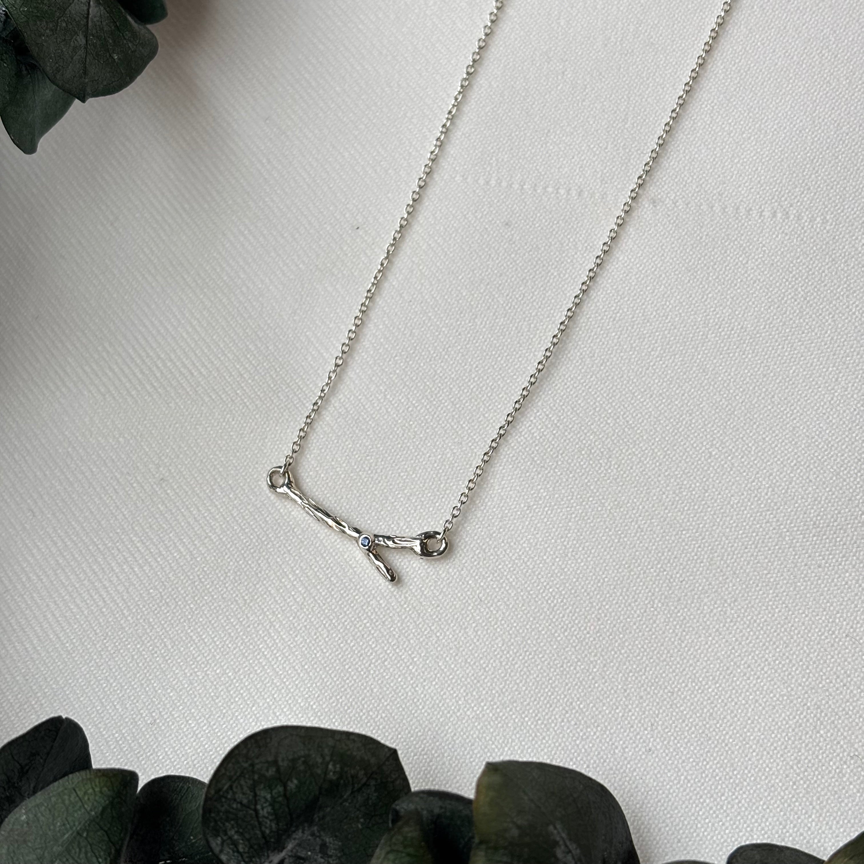 Kathryn Rebecca, Delicate Branch Sapphire Necklace