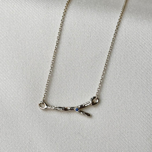 Kathryn Rebecca, Delicate Branch Necklace with Sapphire