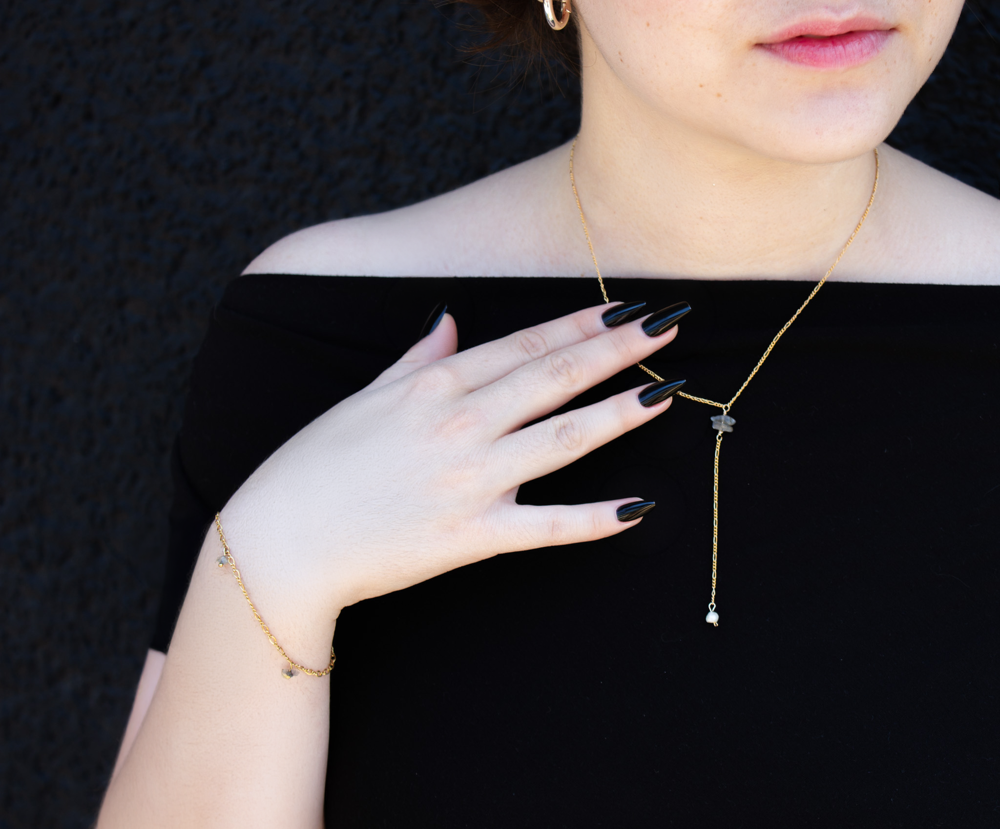Hailey Jane, Labradorite Lariat Necklace-2