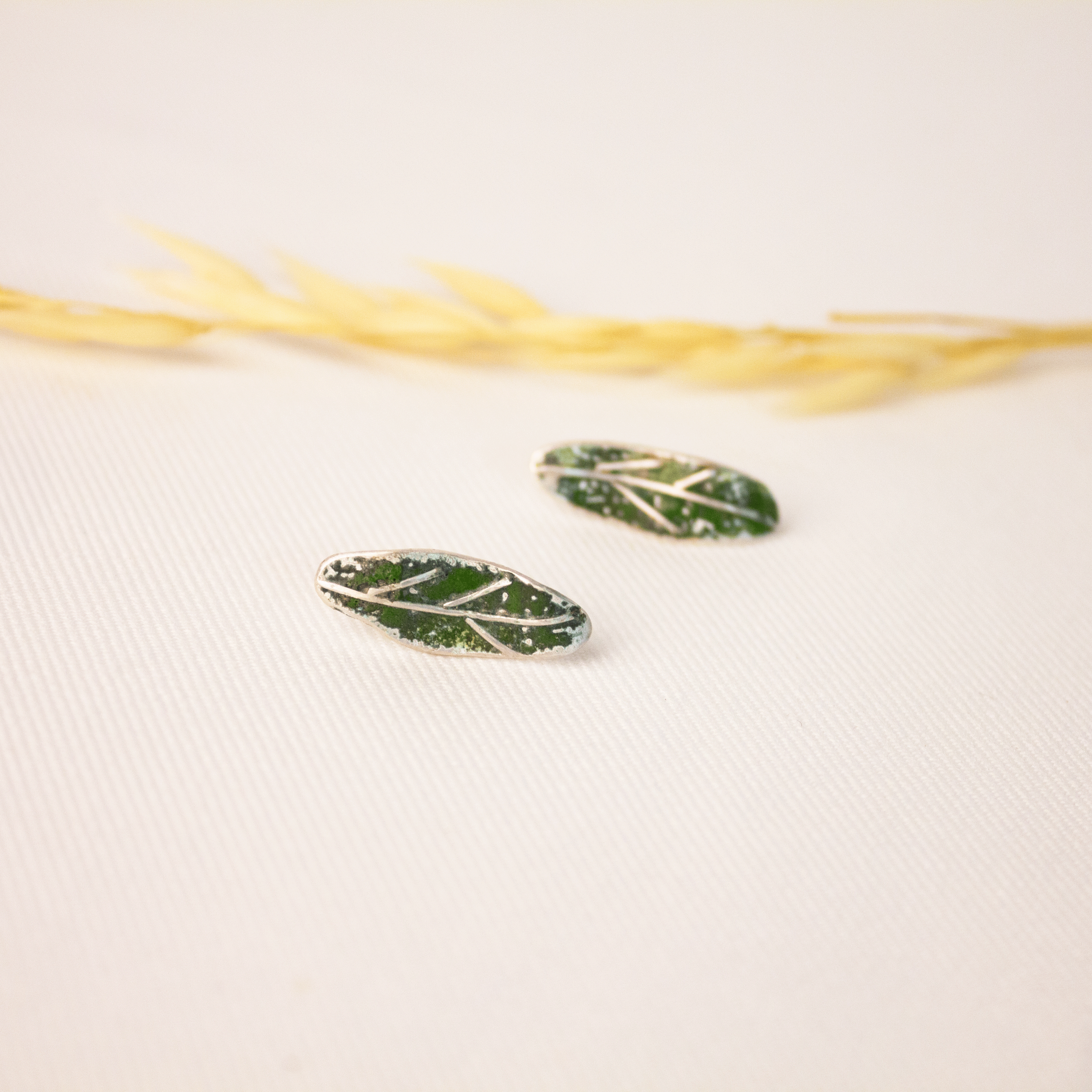 Galili Ellis, Enamel Leaf Earrings-1