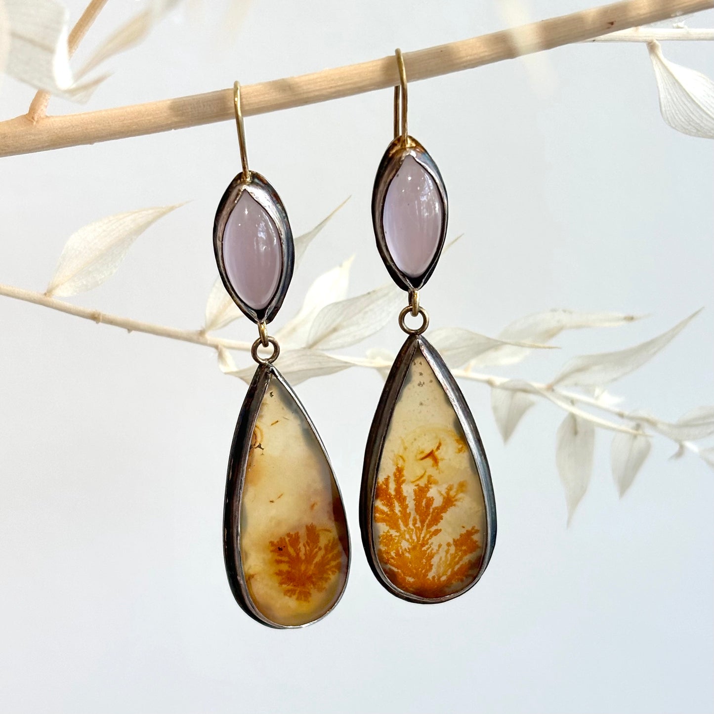 Lori Francescutti, Chalcedony Dendritic Agate Earrings