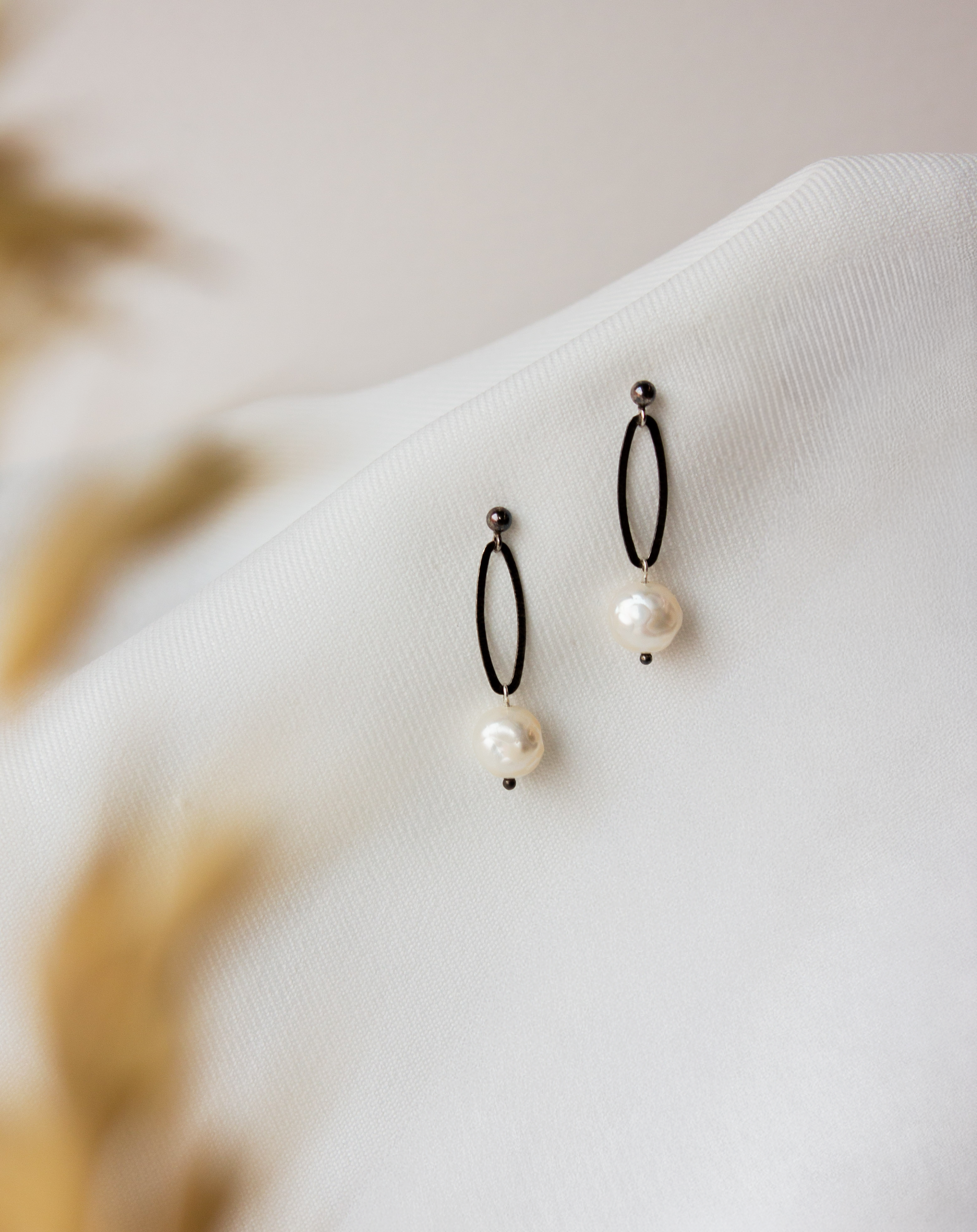 Brenda Wong, Marquise Loop Pearl Earrings-1