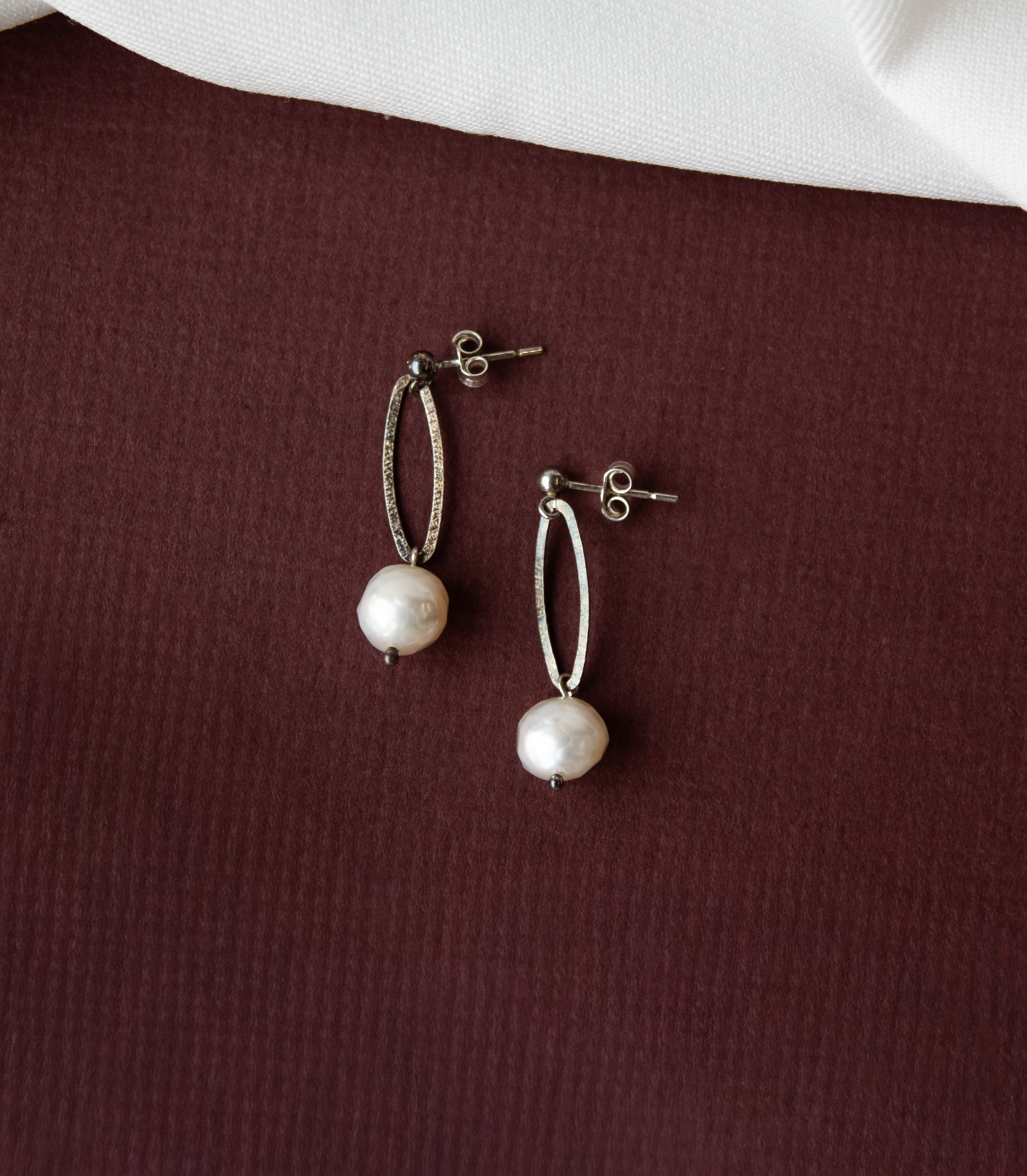 Brenda Wong, Marquise Loop Pearl Earrings-2