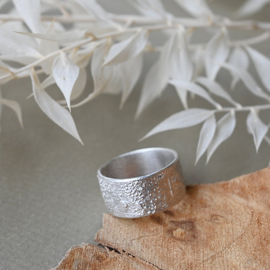 Lori Francescutti, Frosty White Topography Ring 10mm