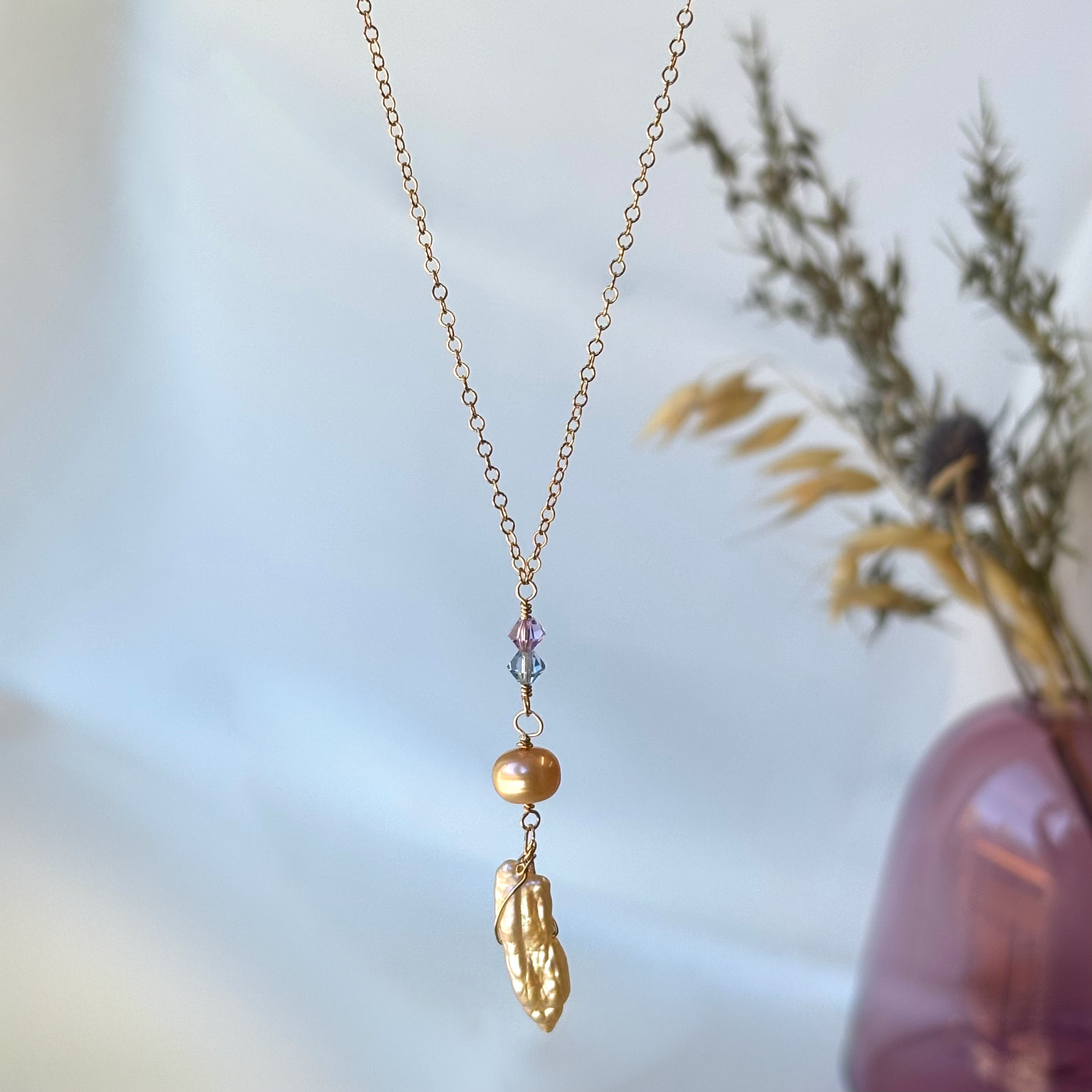 Hailey Jane, Baroque Pearl Drop Necklace-1
