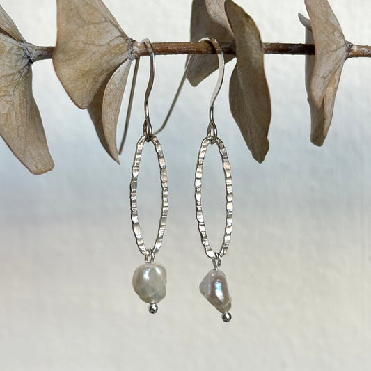 Brenda Wong, Marquise Loop Pearl  Earrings