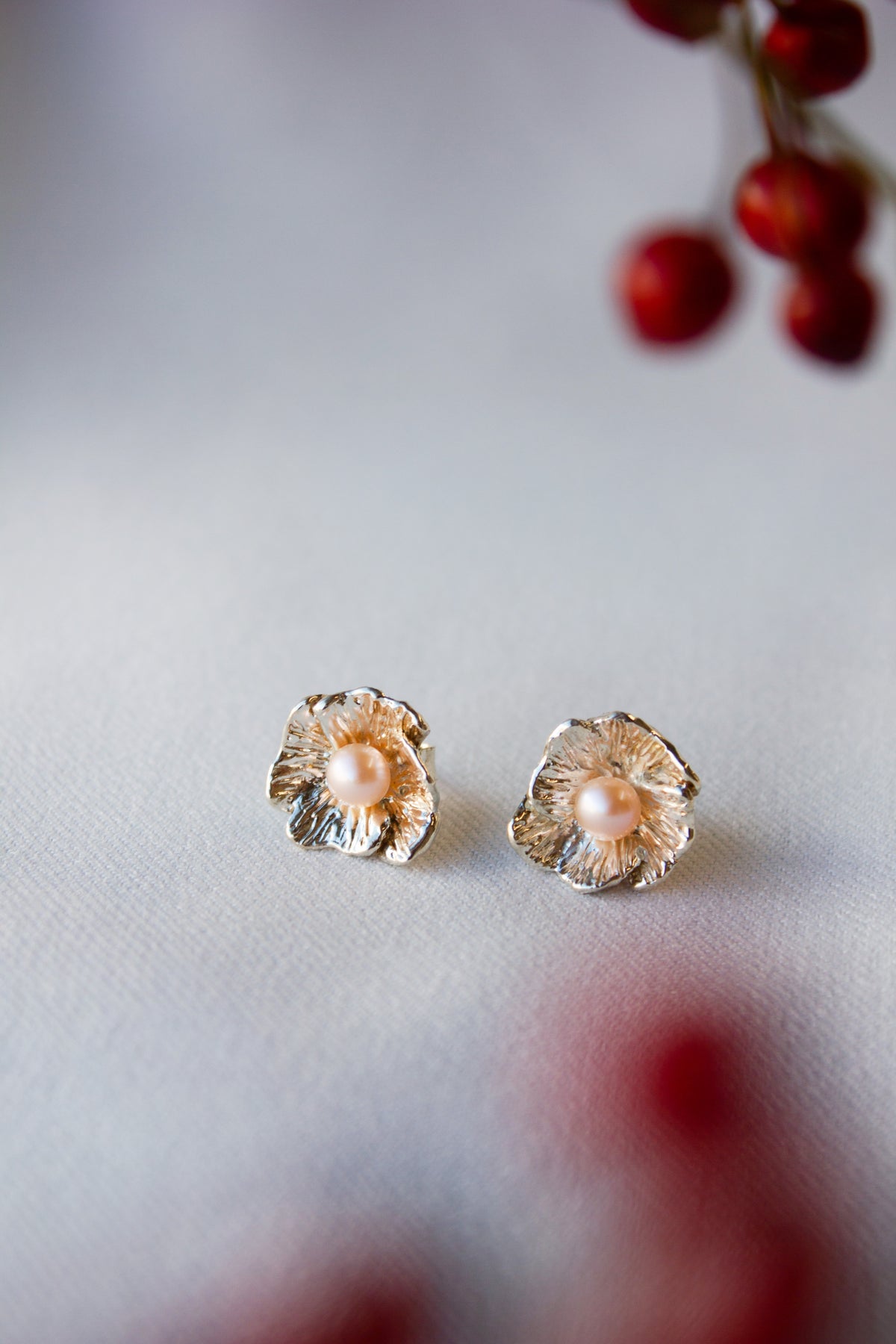Kathryn Rebecca, Poppy Pearl Stud Earrings-3