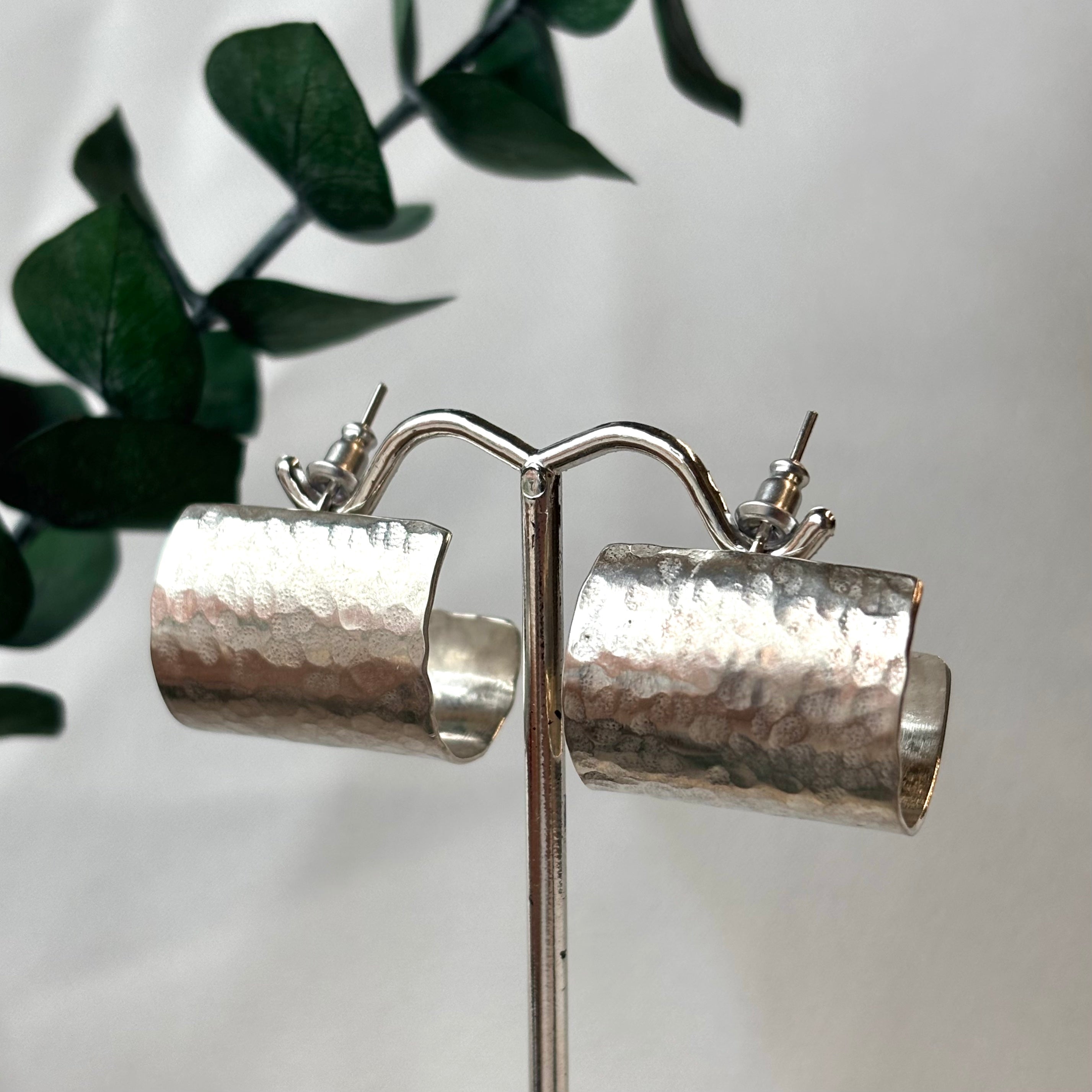Galili Ellis, Chunky Wide Silver Hoop Earrings