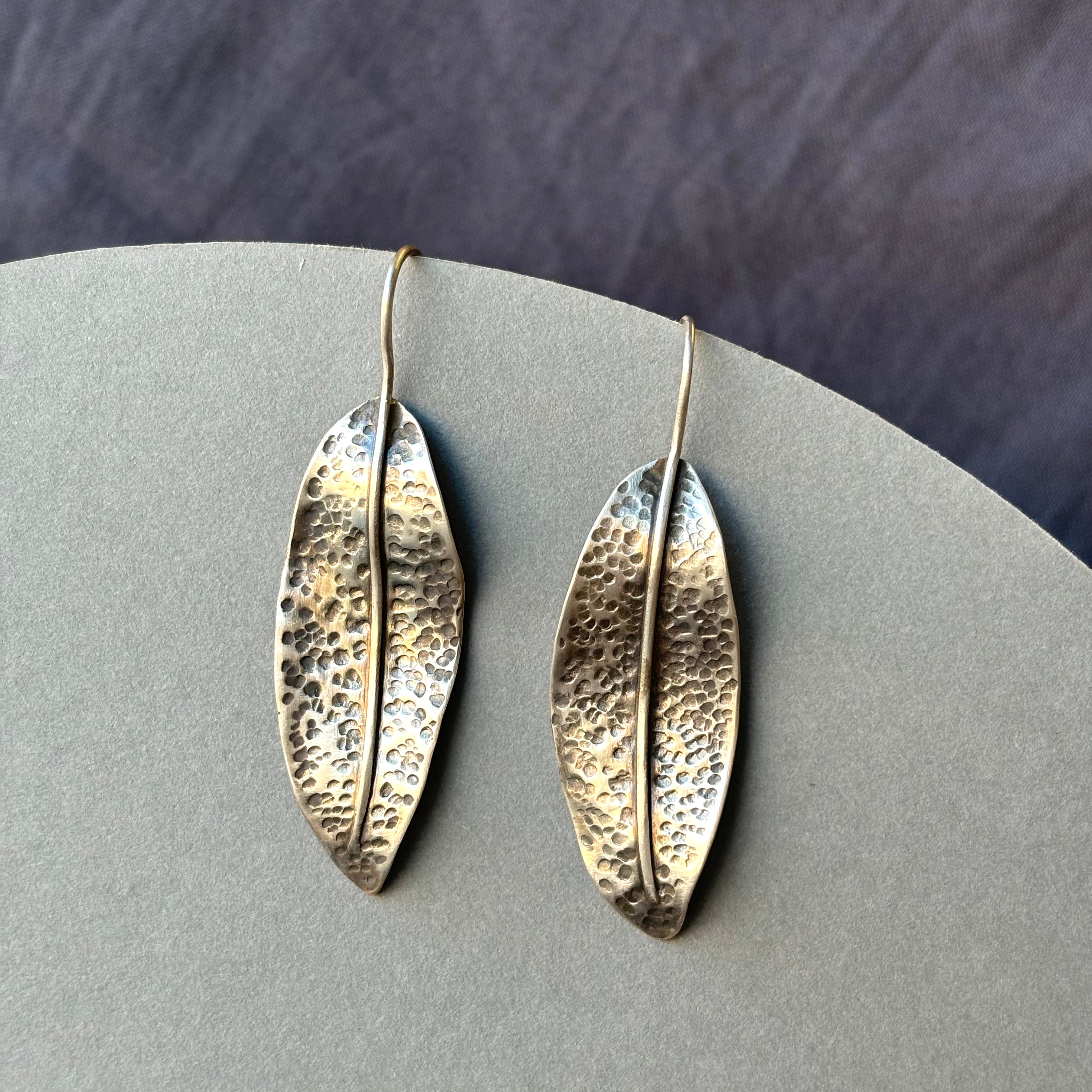 Galili Ellis, Hammered Silver Sage Earrings