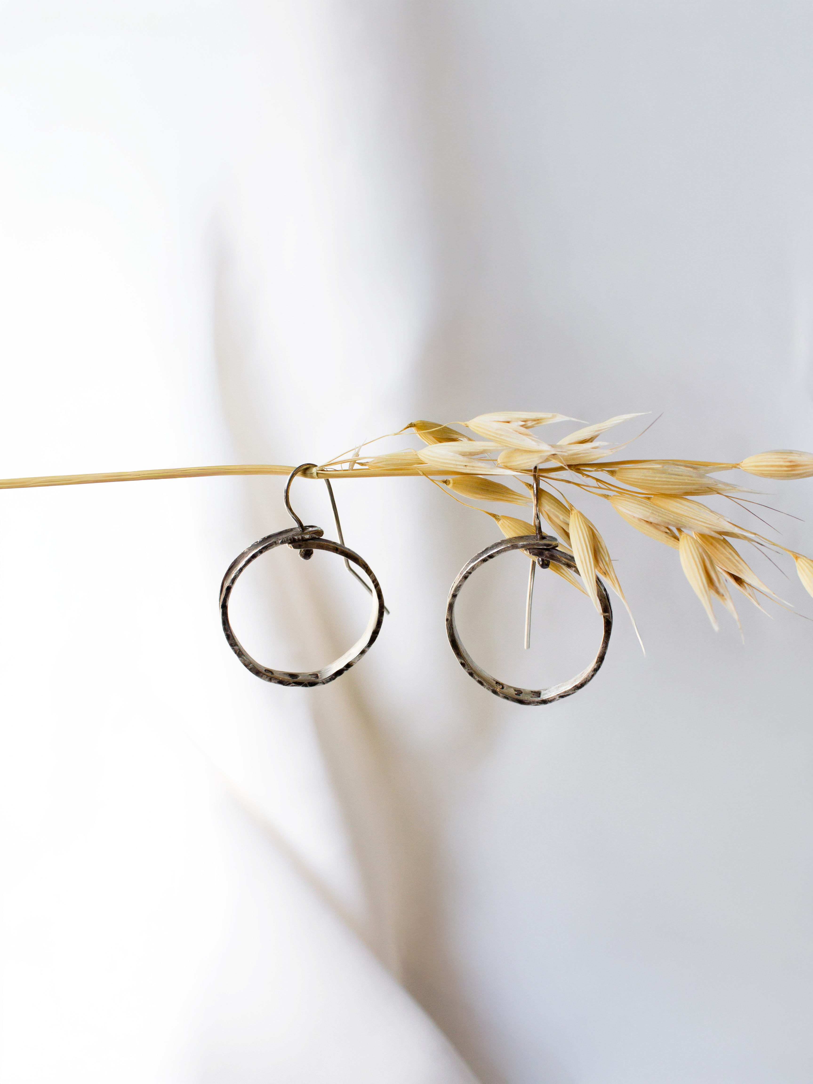 Galili Ellis, Small Silver Circle Dangle Earrings-5