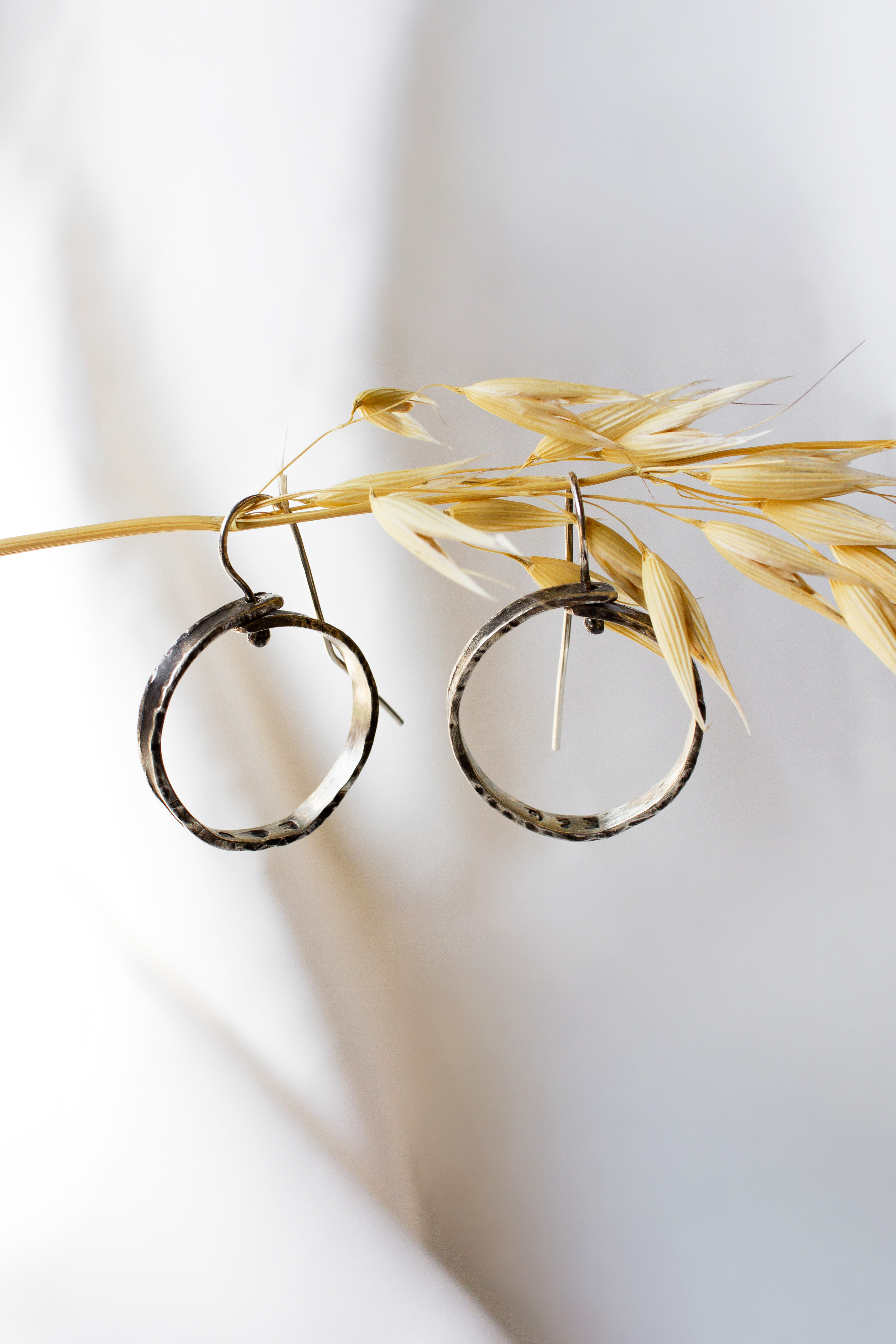 Galili Ellis, Small Silver Circle Dangle Earrings-1