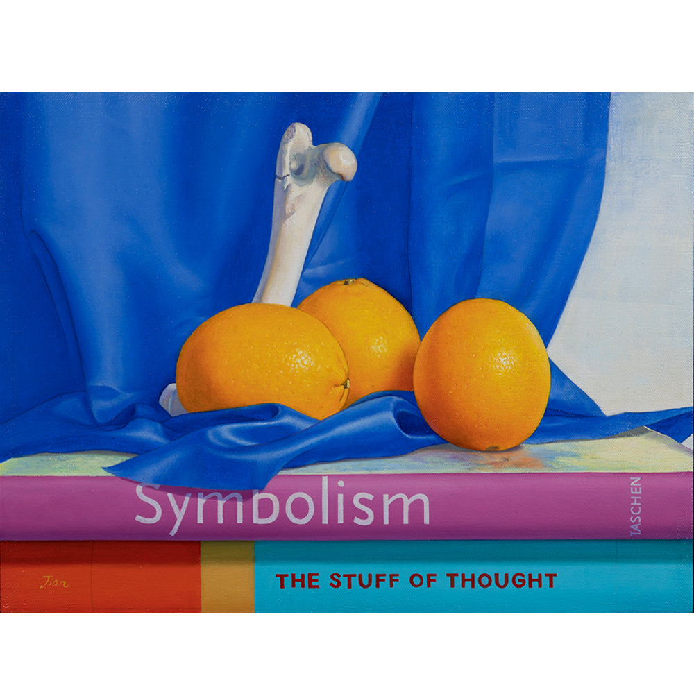 Jian Zhang, Still Life with Oranges and Books-3