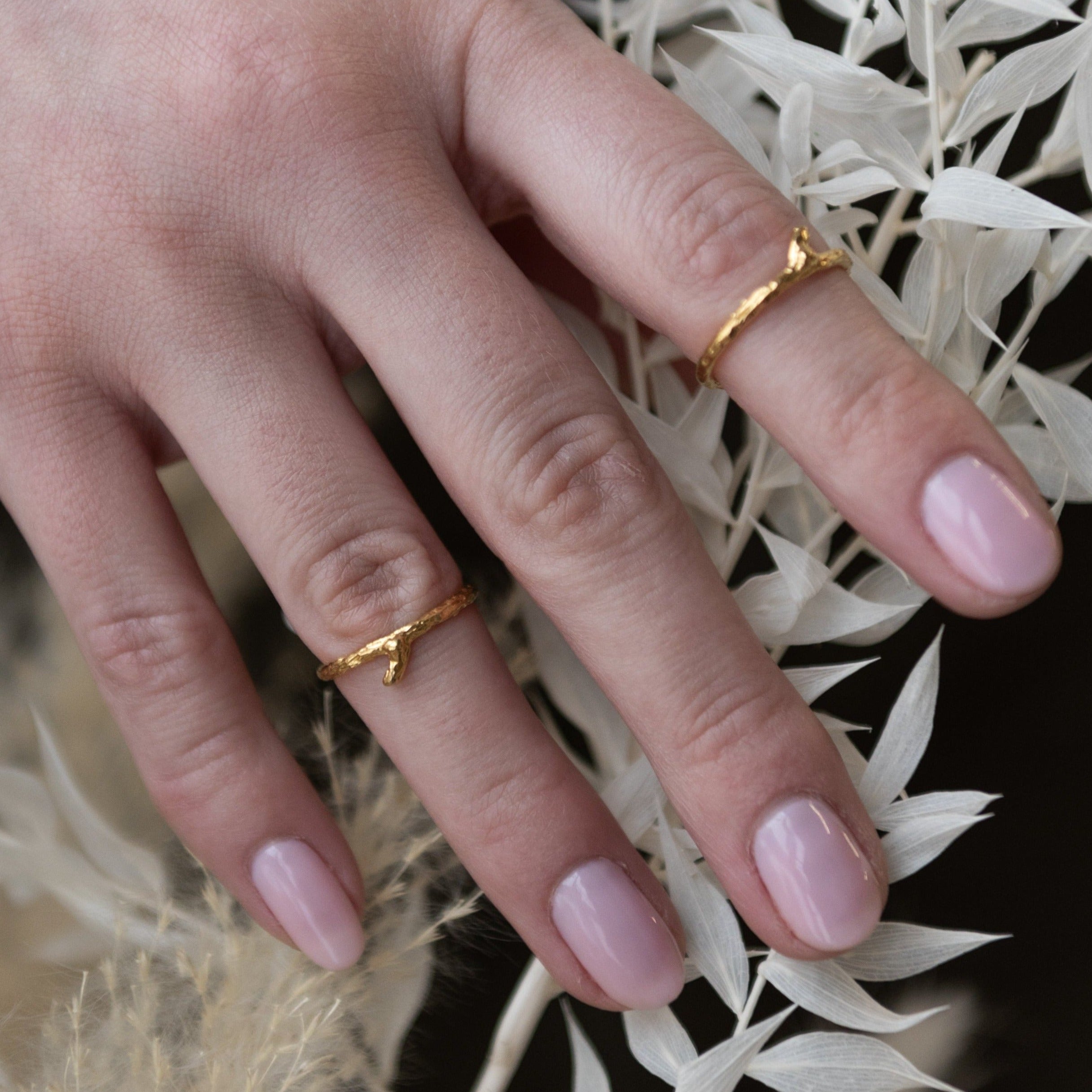 Kathryn Rebecca, Gold Stacking Branch Rings