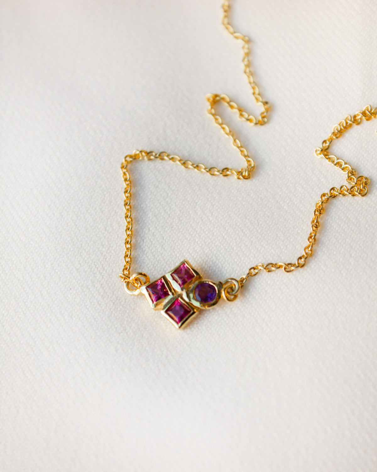 Out Designs, Gold Garnet Necklace