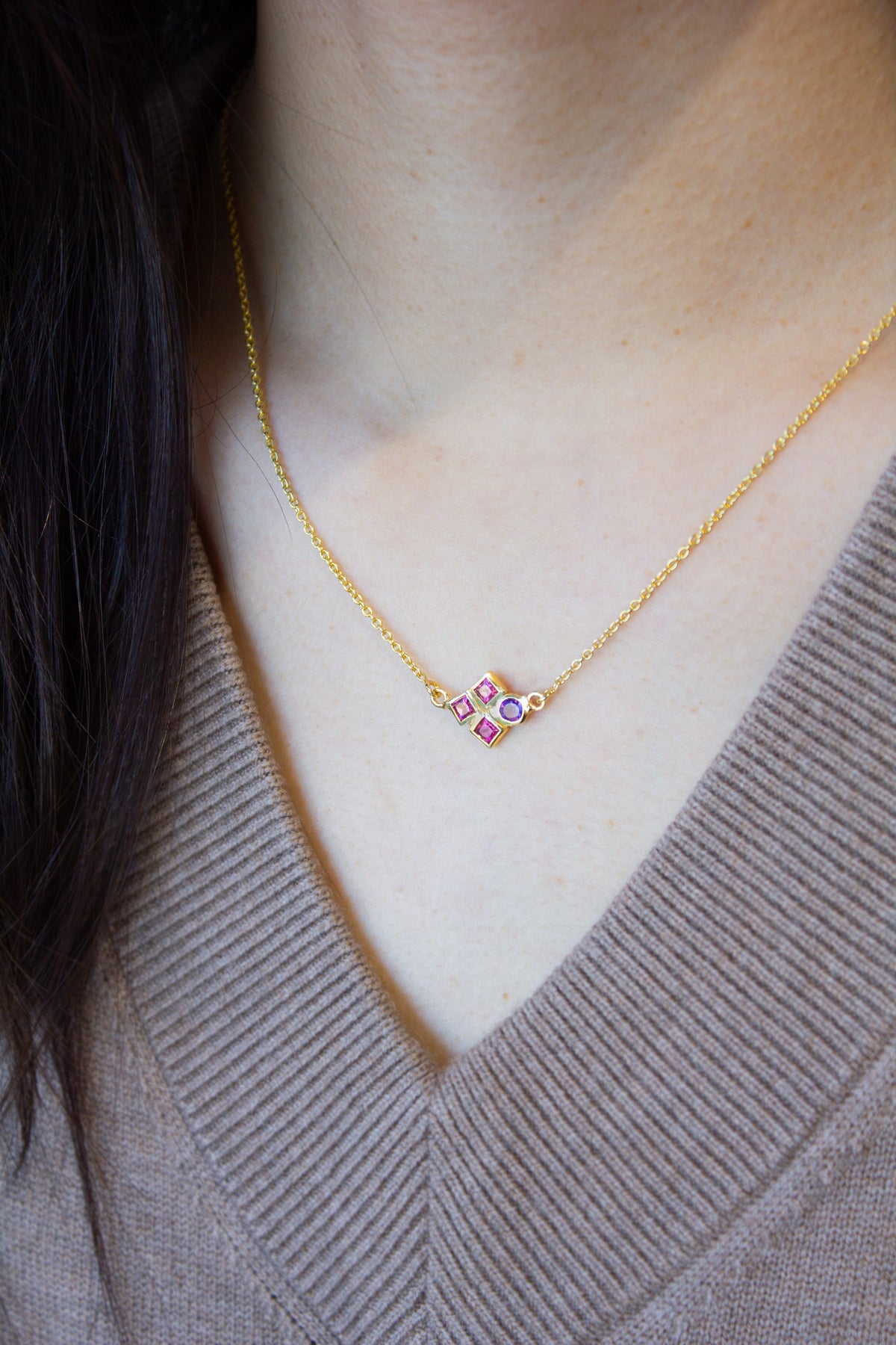 Out Designs, Gold Garnet Necklace