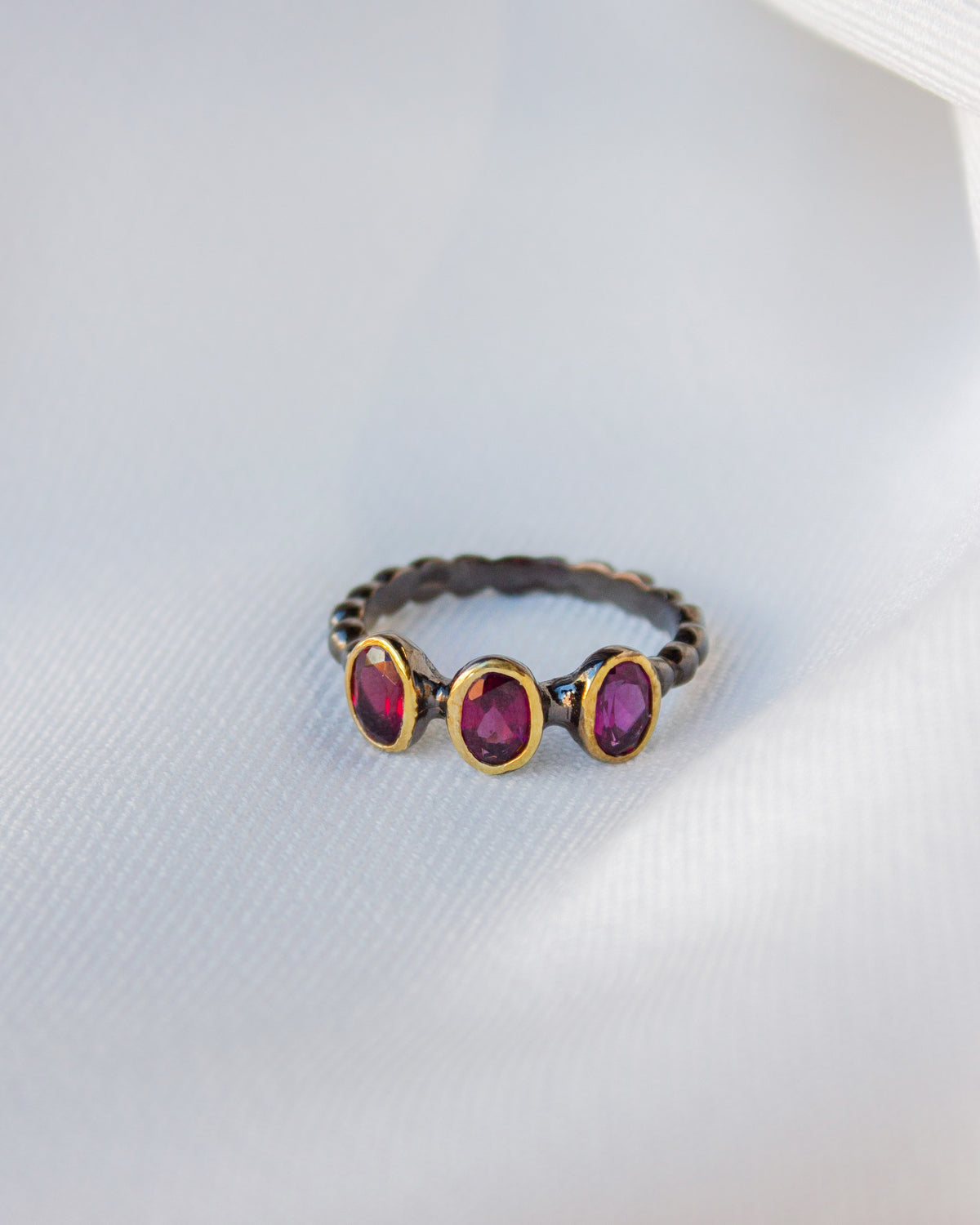 Out Designs, Triple Garnet Ring-3