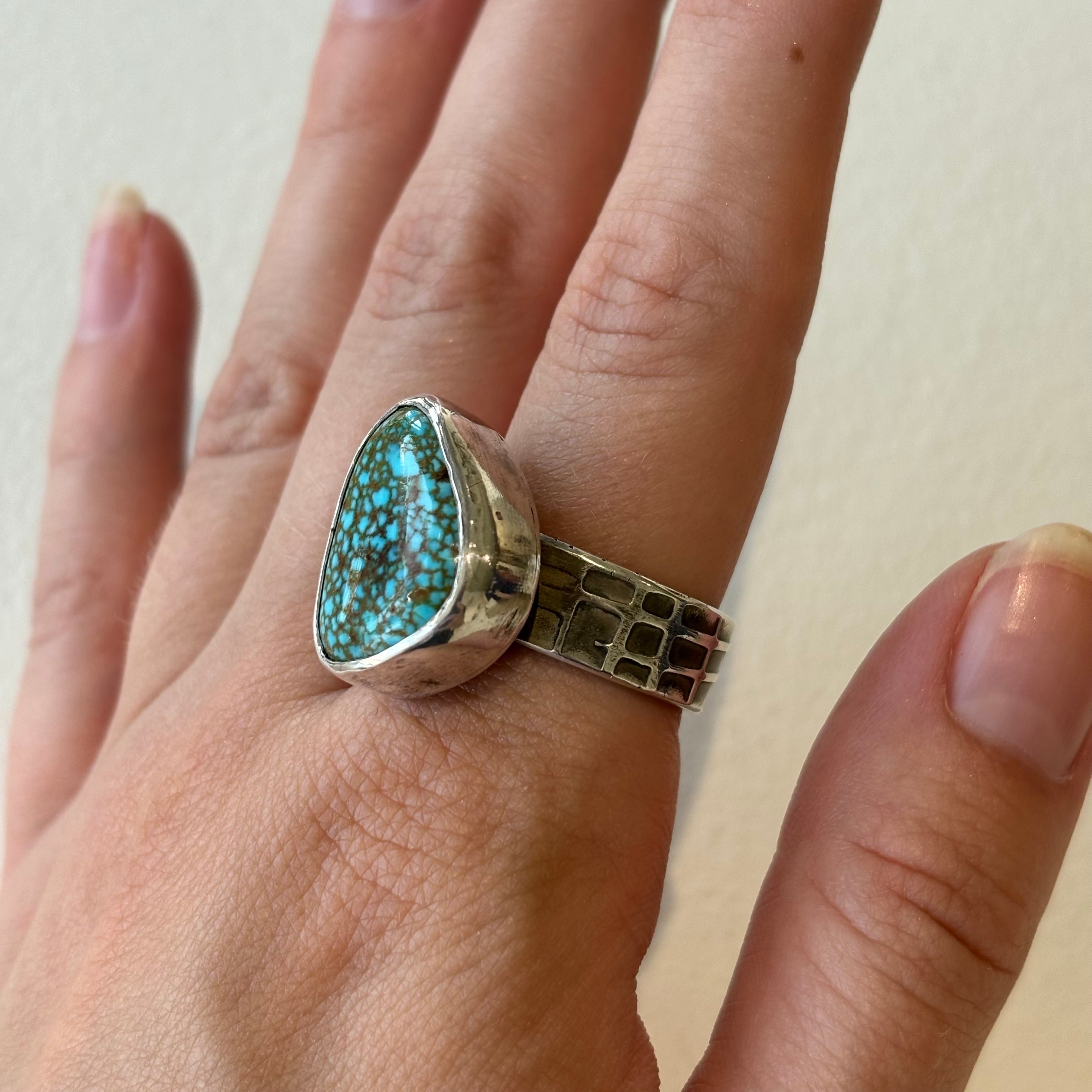 Galili Ellis, Spider Matrix Turquoise Ring-3