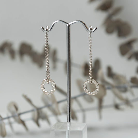 Brenda Wong, Chain + Hammered Circle Earrings