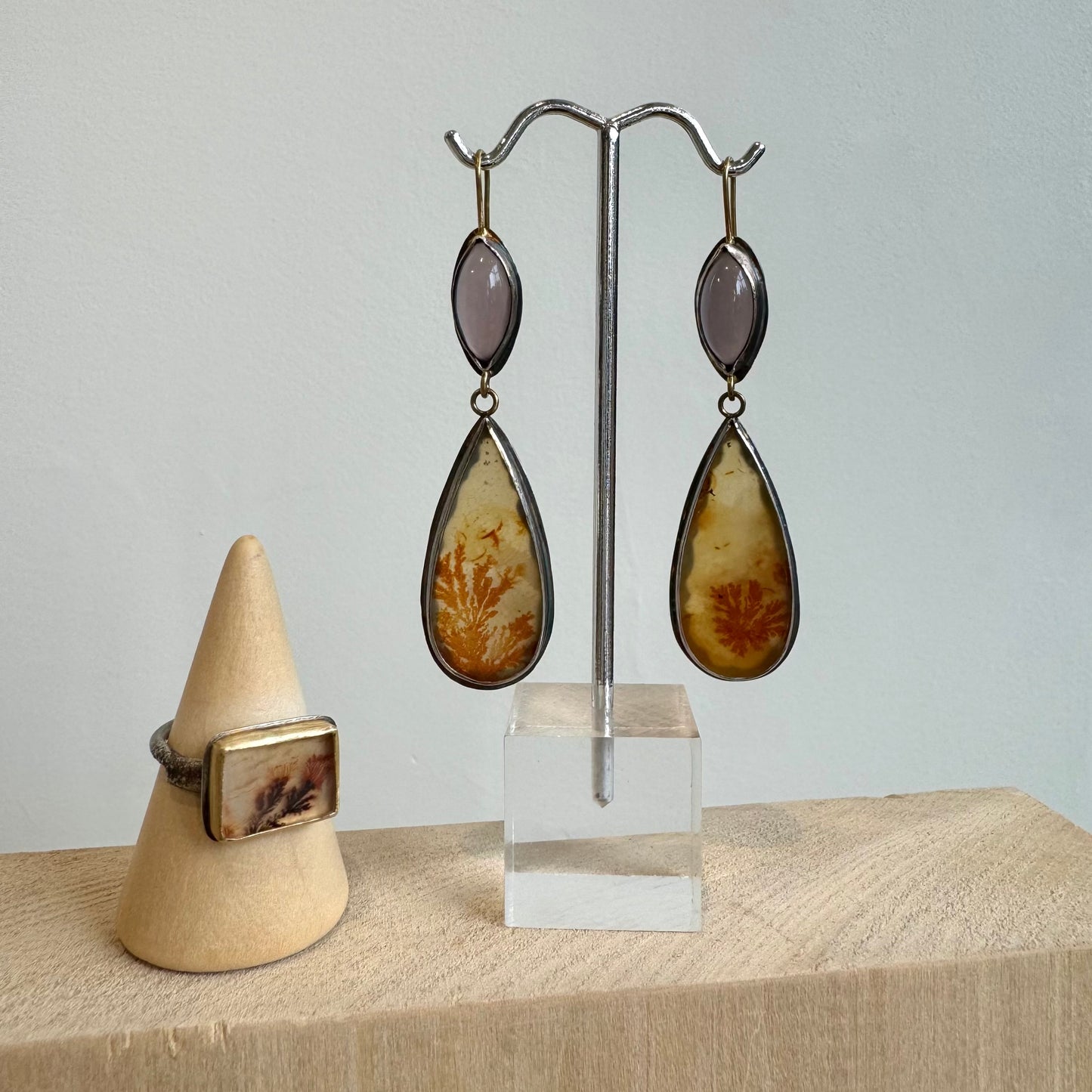 Lori Francescutti, Chalcedony Dendritic Agate Earrings