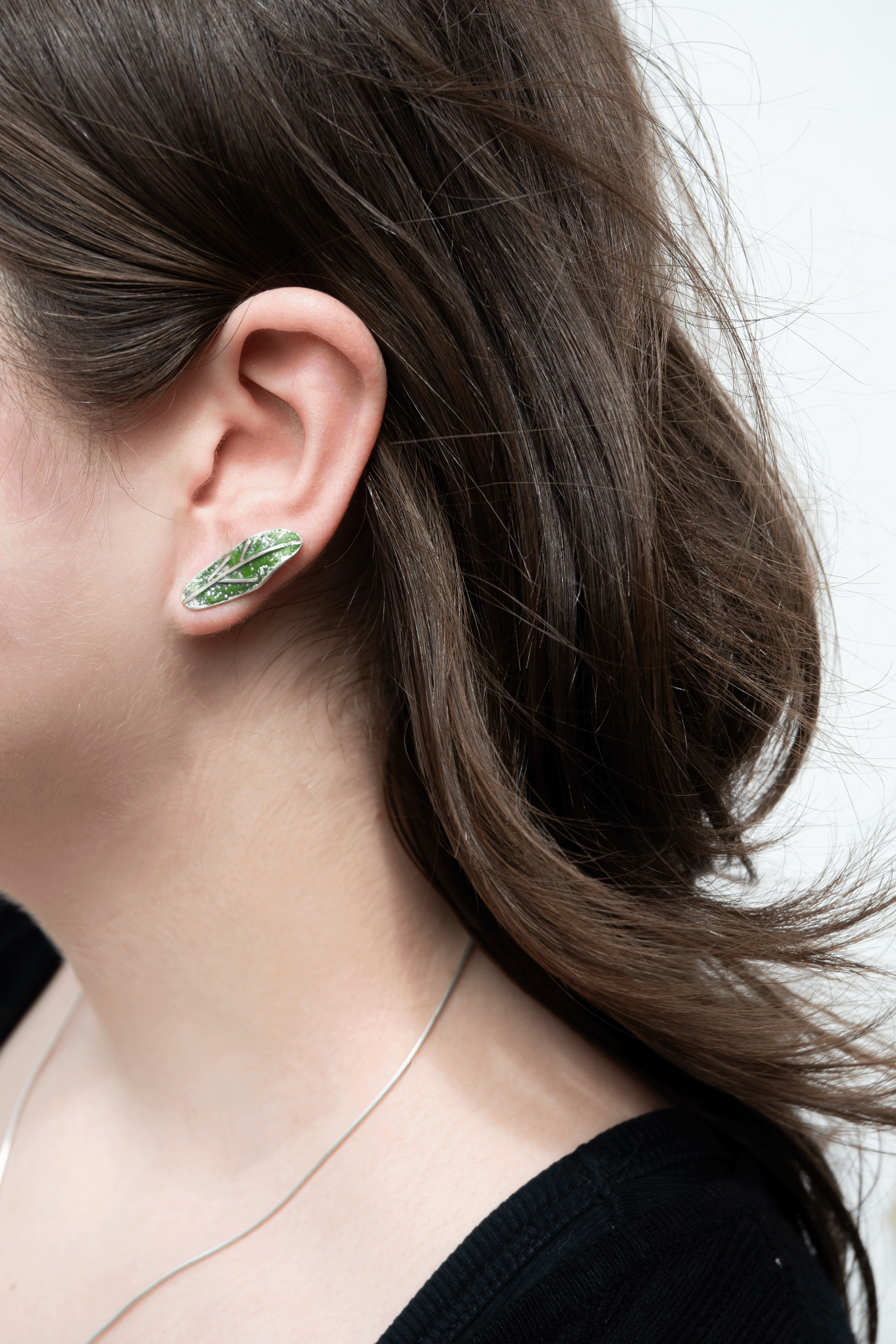 Galili Ellis, Enamel Leaf Earrings-4