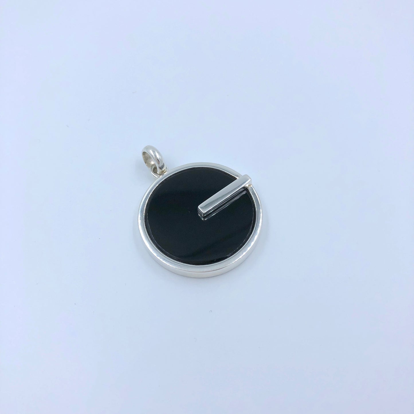 Alexandra Temple, Round "Apache Tears Obsidian" Pendant