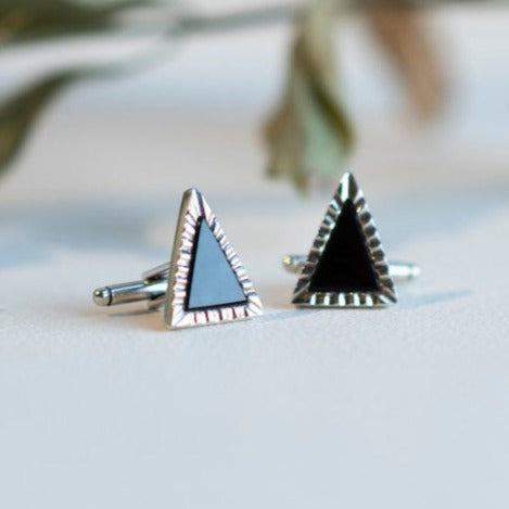 Alexandra Temple, Obsidian Triangle Cufflinks