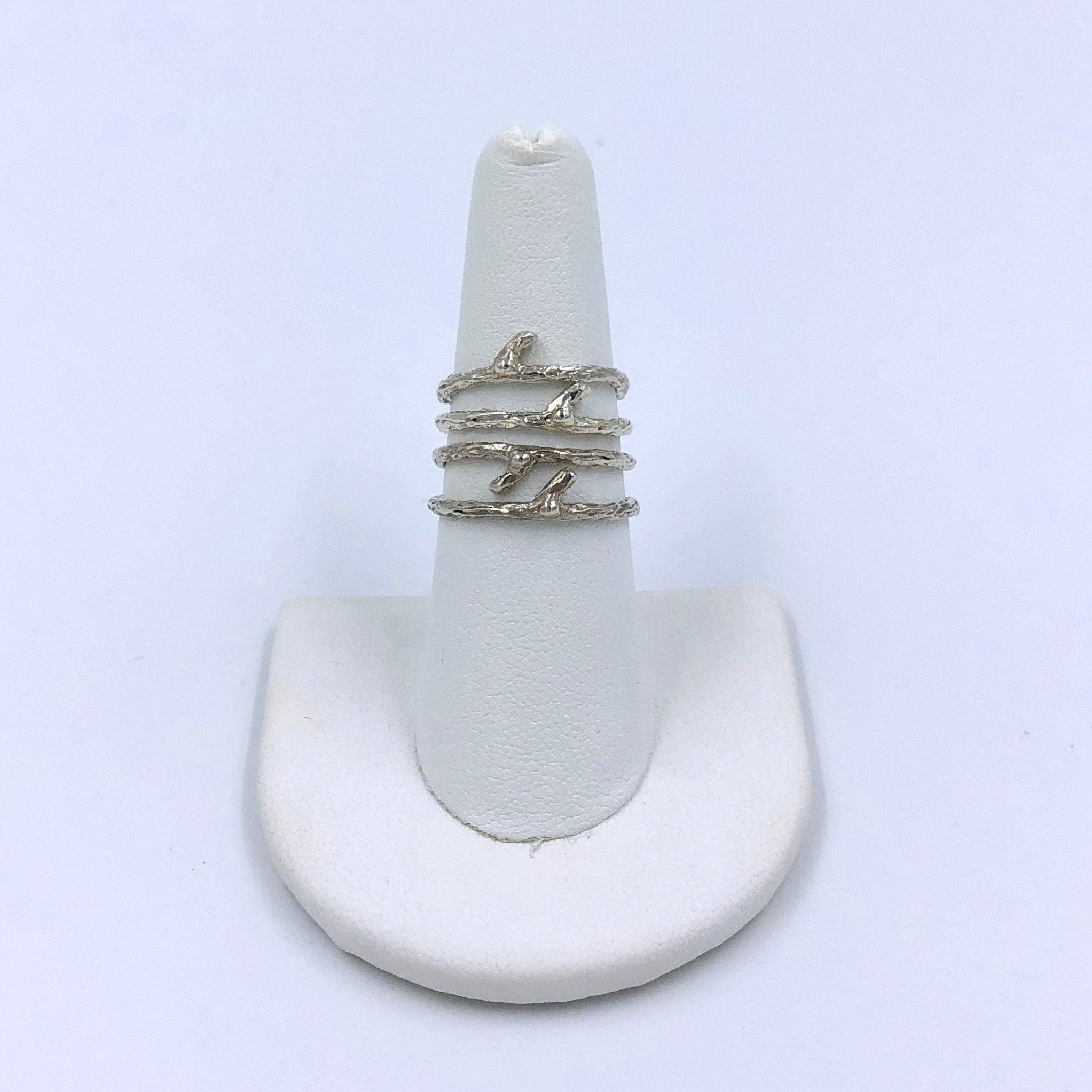 Kathryn Rebecca, Silver Stacking Branch Rings-5