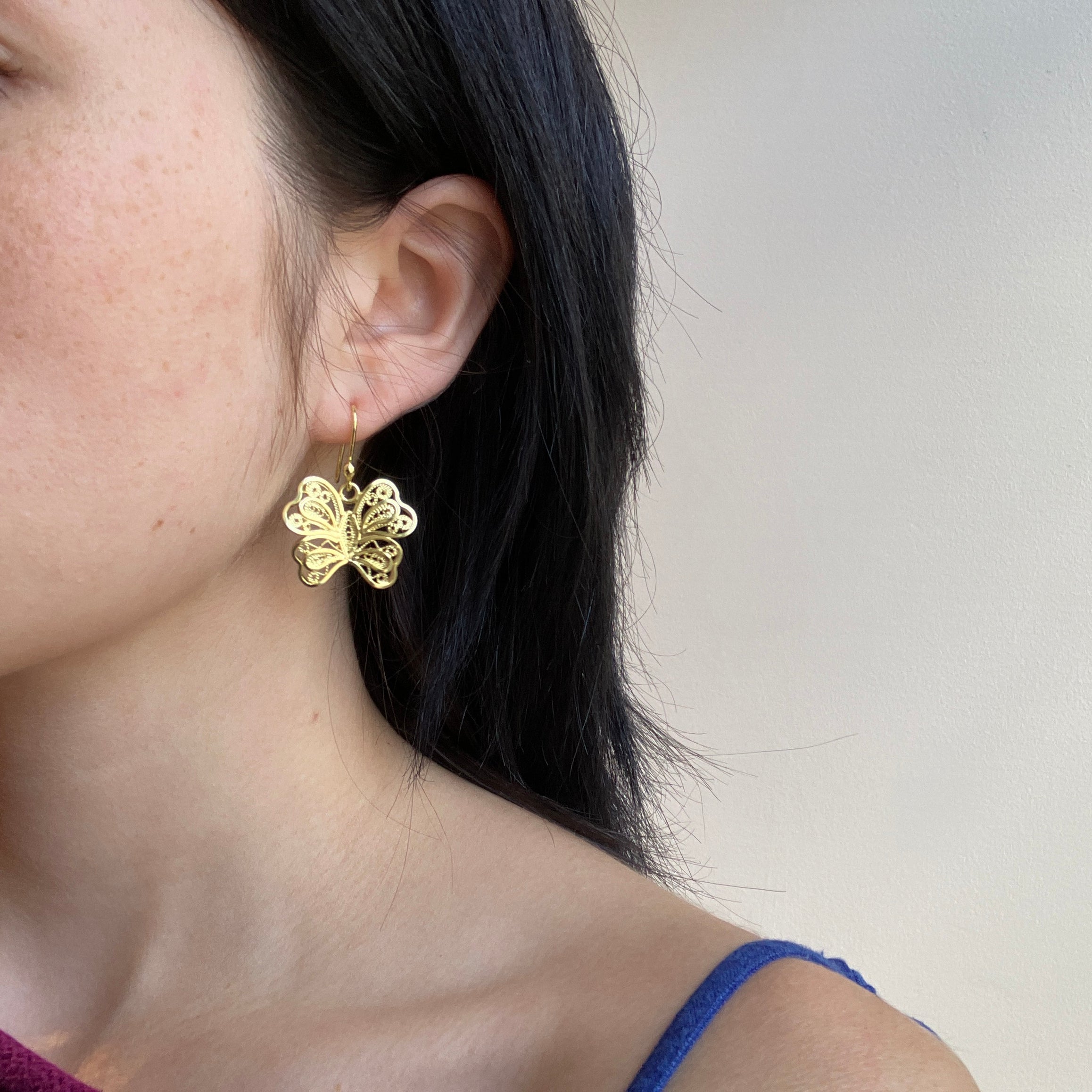 Alexandra Temple, Filigree Butterfly Earrings