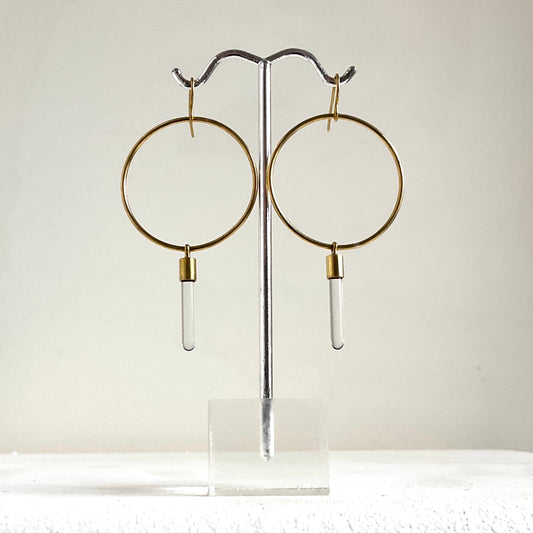 Silvia Taylor, Brass Hoops with Glass Bead Detail