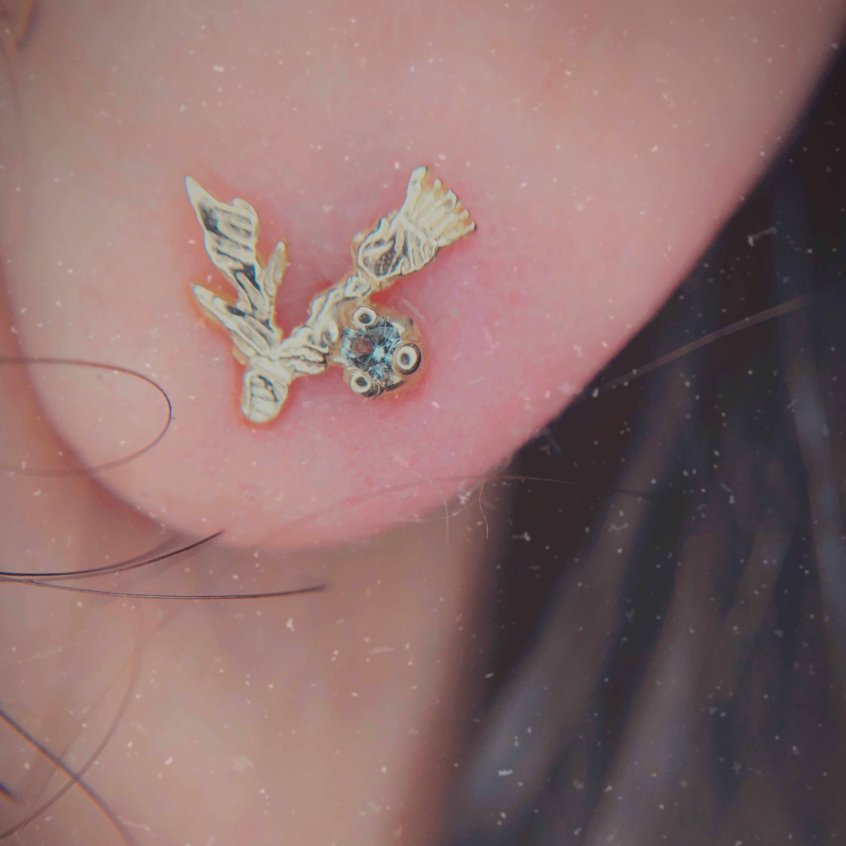 RYHN, Dark Garden Gold and Sapphire Studs
